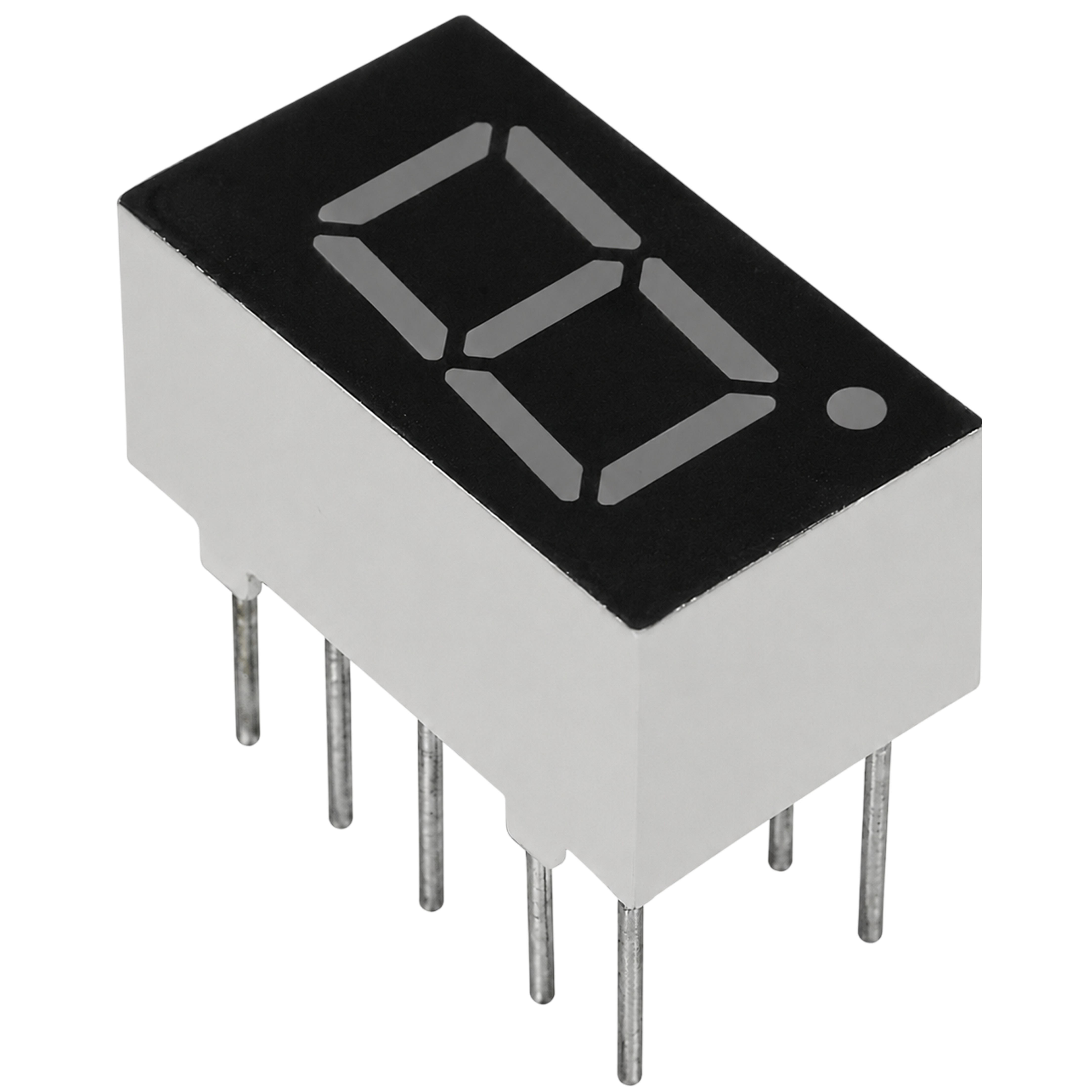 0.36-inch 7-segment LED display showing bright red digit segments illuminated for numeric output
