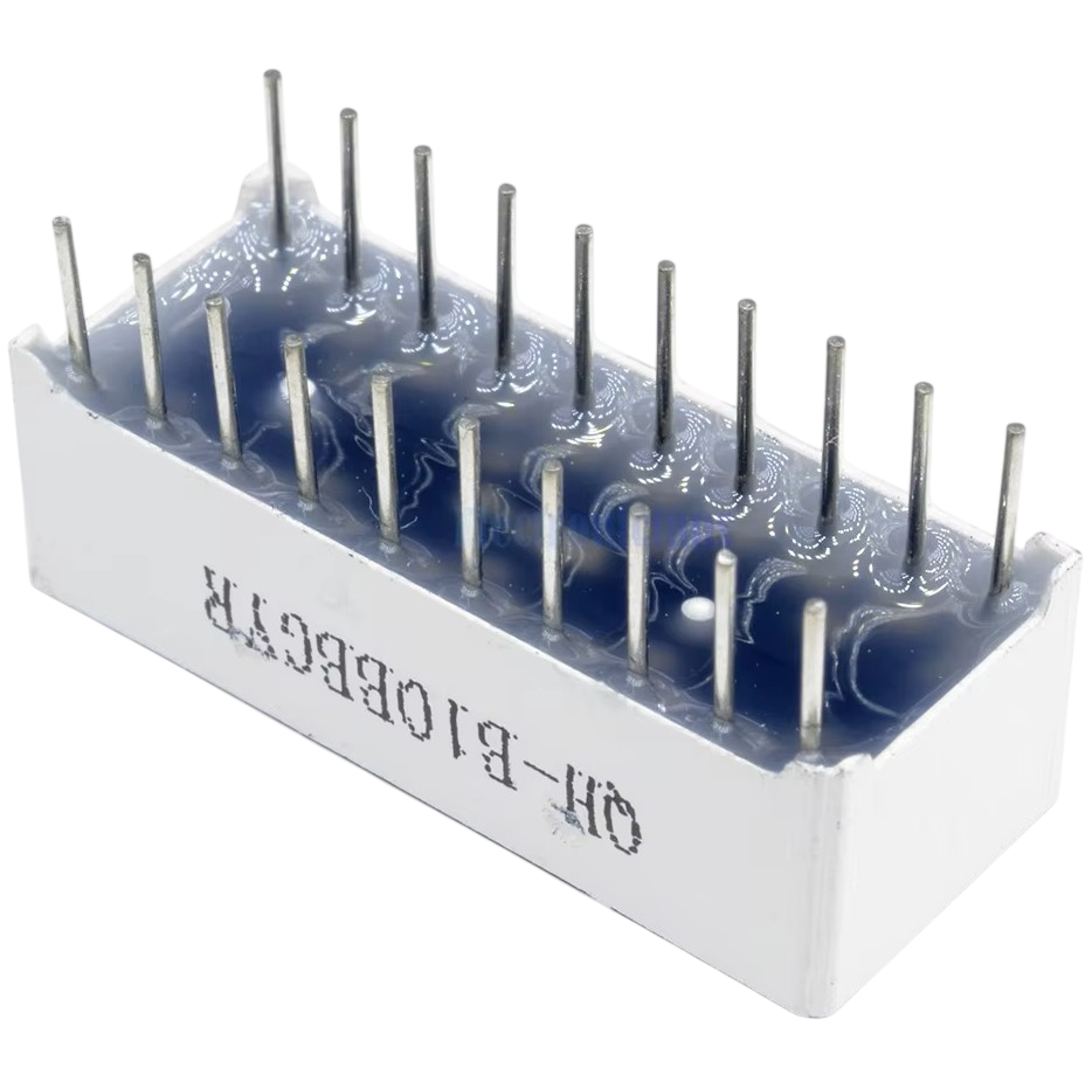 10-segment LED bar graph module showing bright red LEDs lit for signal level indication