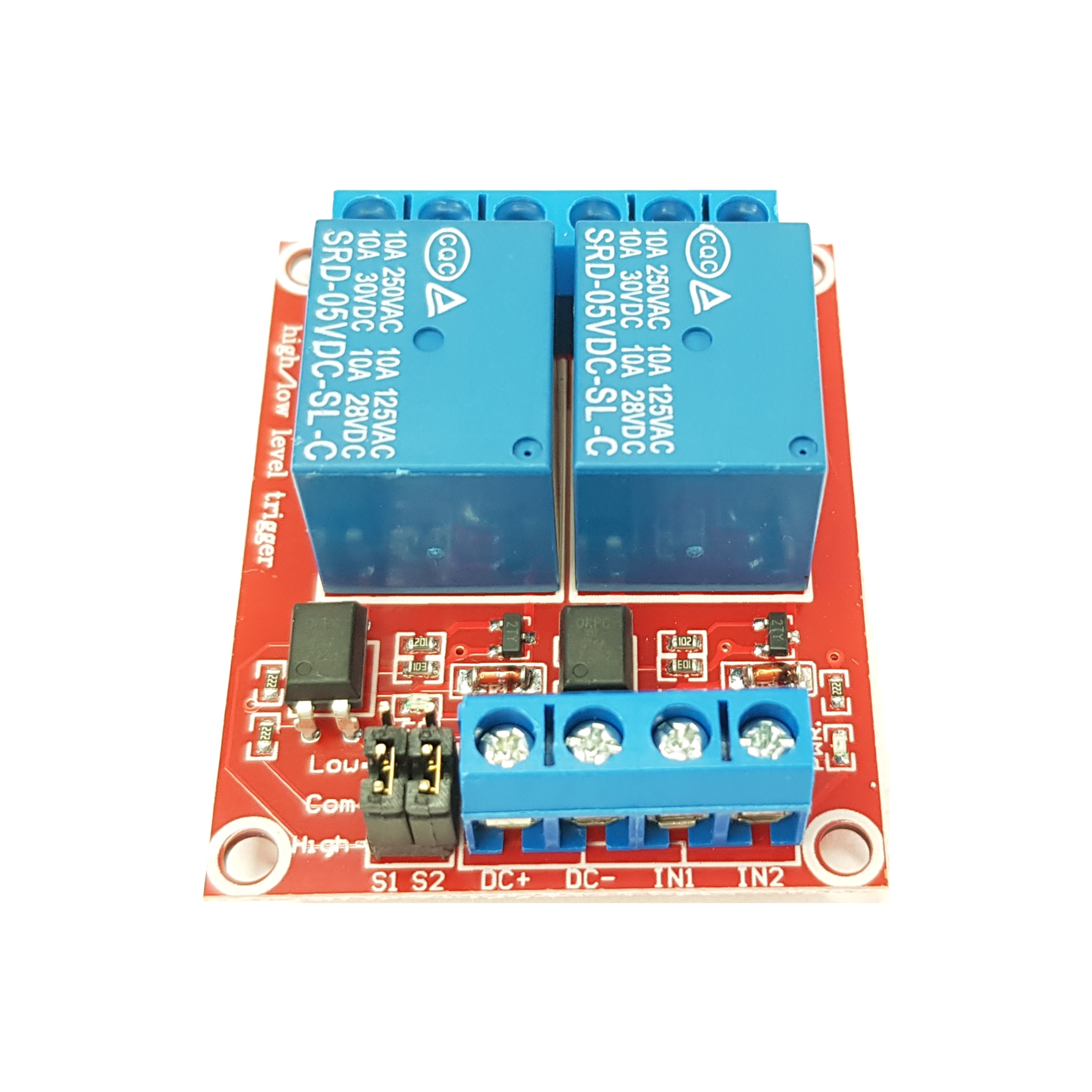 2-channel Relay Module 5V for Arduino, ESP32, ESP8266, Raspberry Pi, 2 pieces