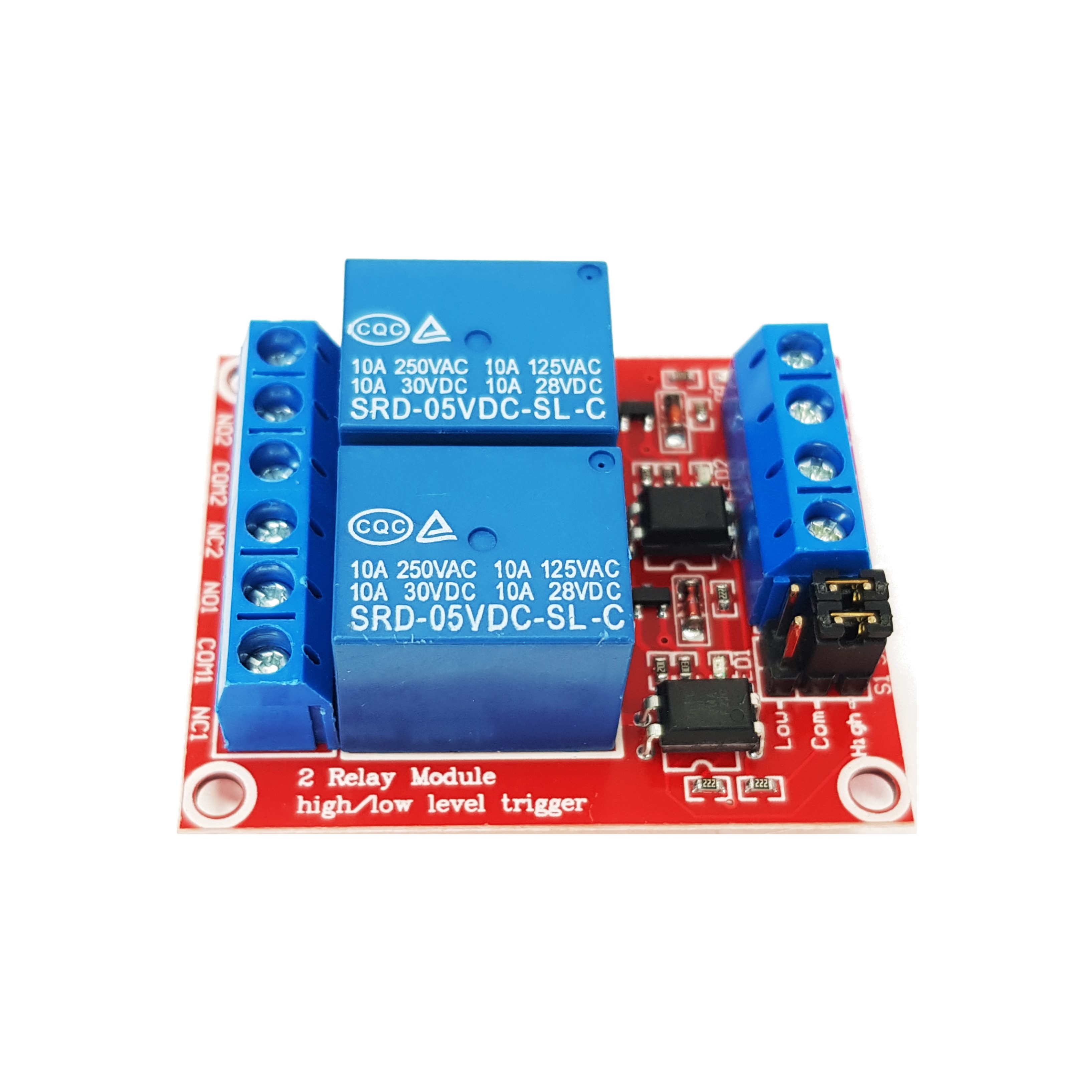 2-channel Relay Module 5V for Arduino, ESP32, ESP8266, Raspberry Pi, 2 pieces