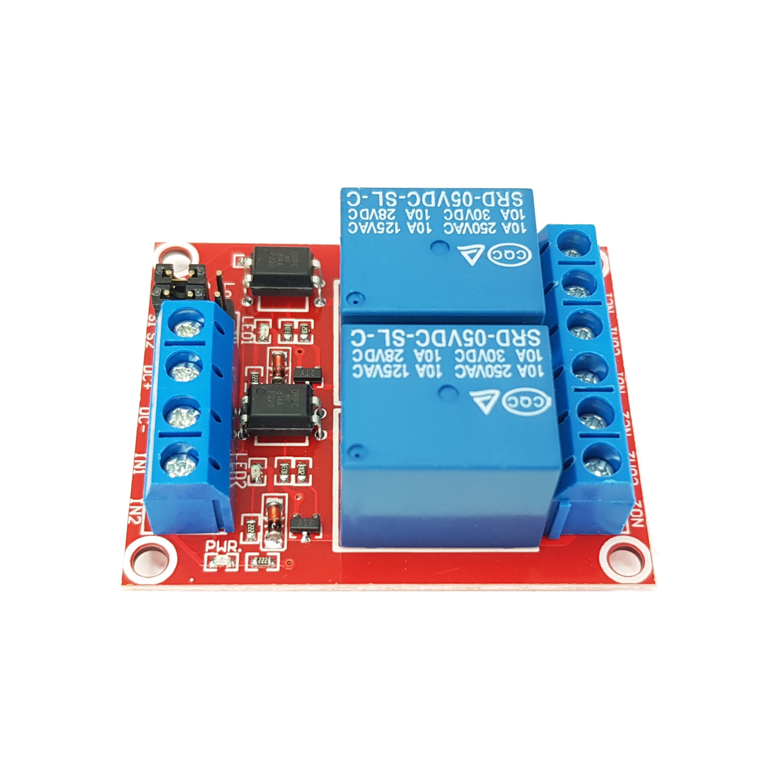 2-channel Relay Module 5V for Arduino, ESP32, ESP8266, Raspberry Pi, 2 pieces