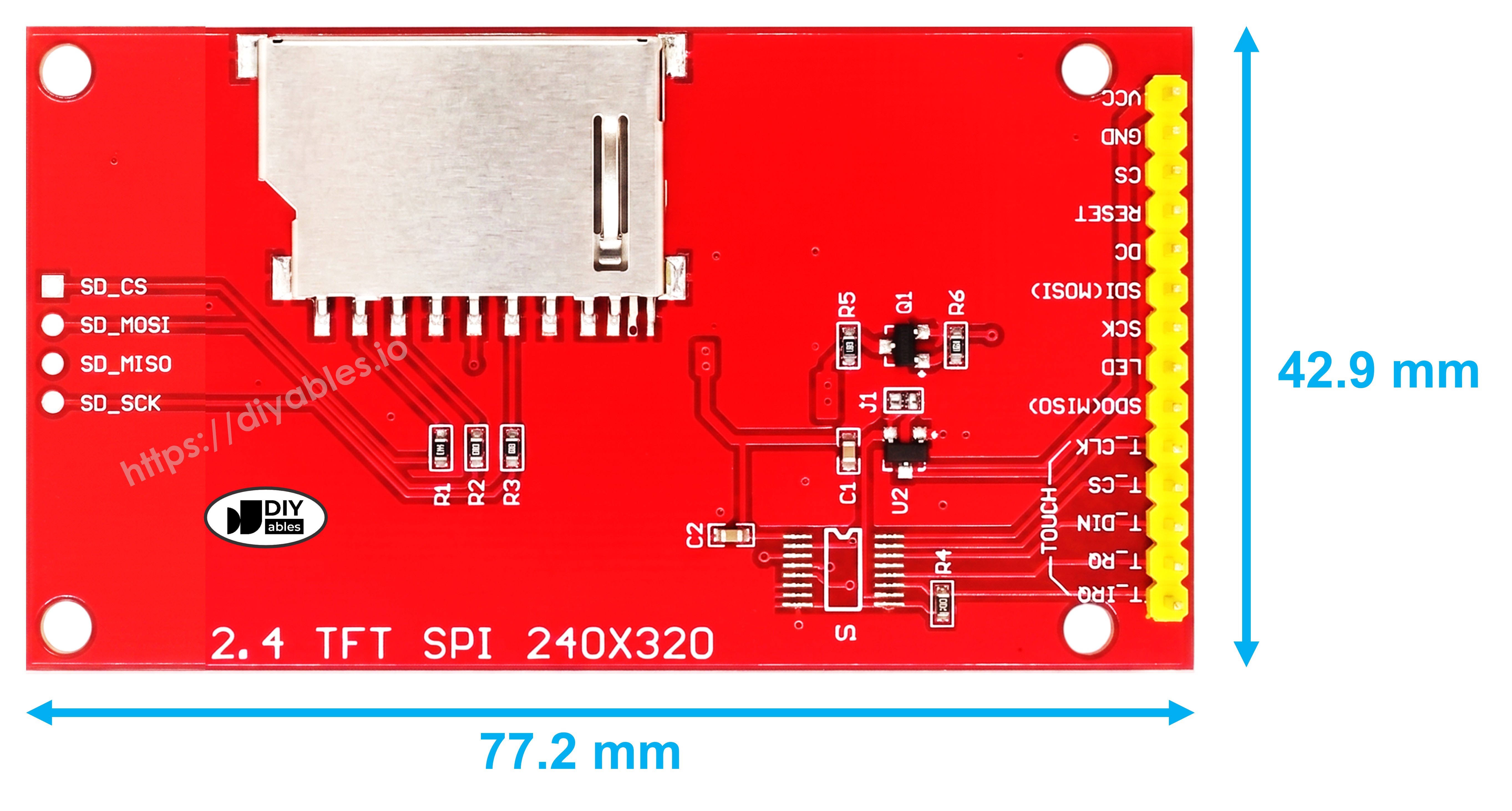 320x240 color TFT LCD screen with ST7789 driver for ESP32 development