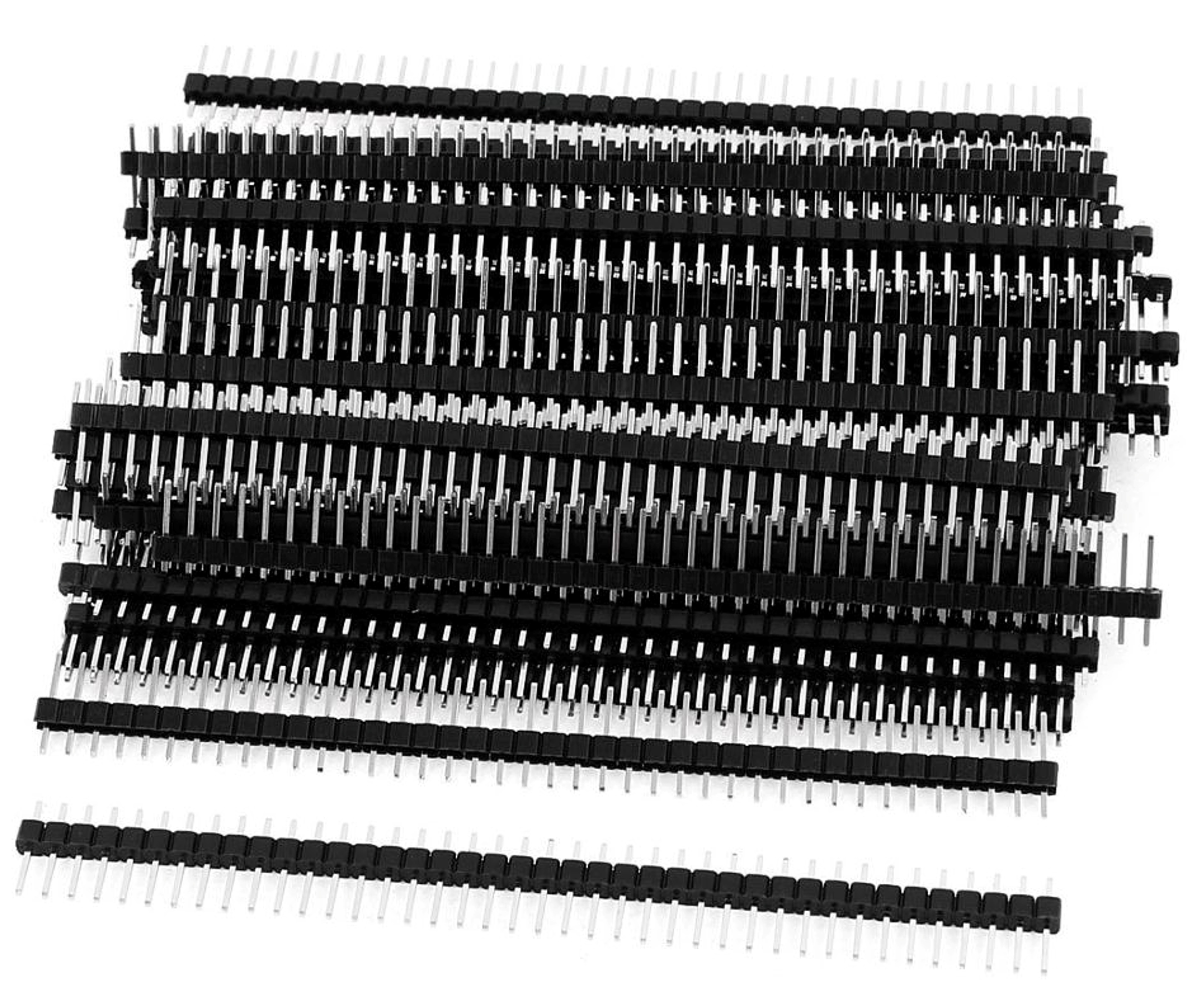 50 pack bulk set of 40-pin male headers for Arduino Raspberry Pi electronics projects