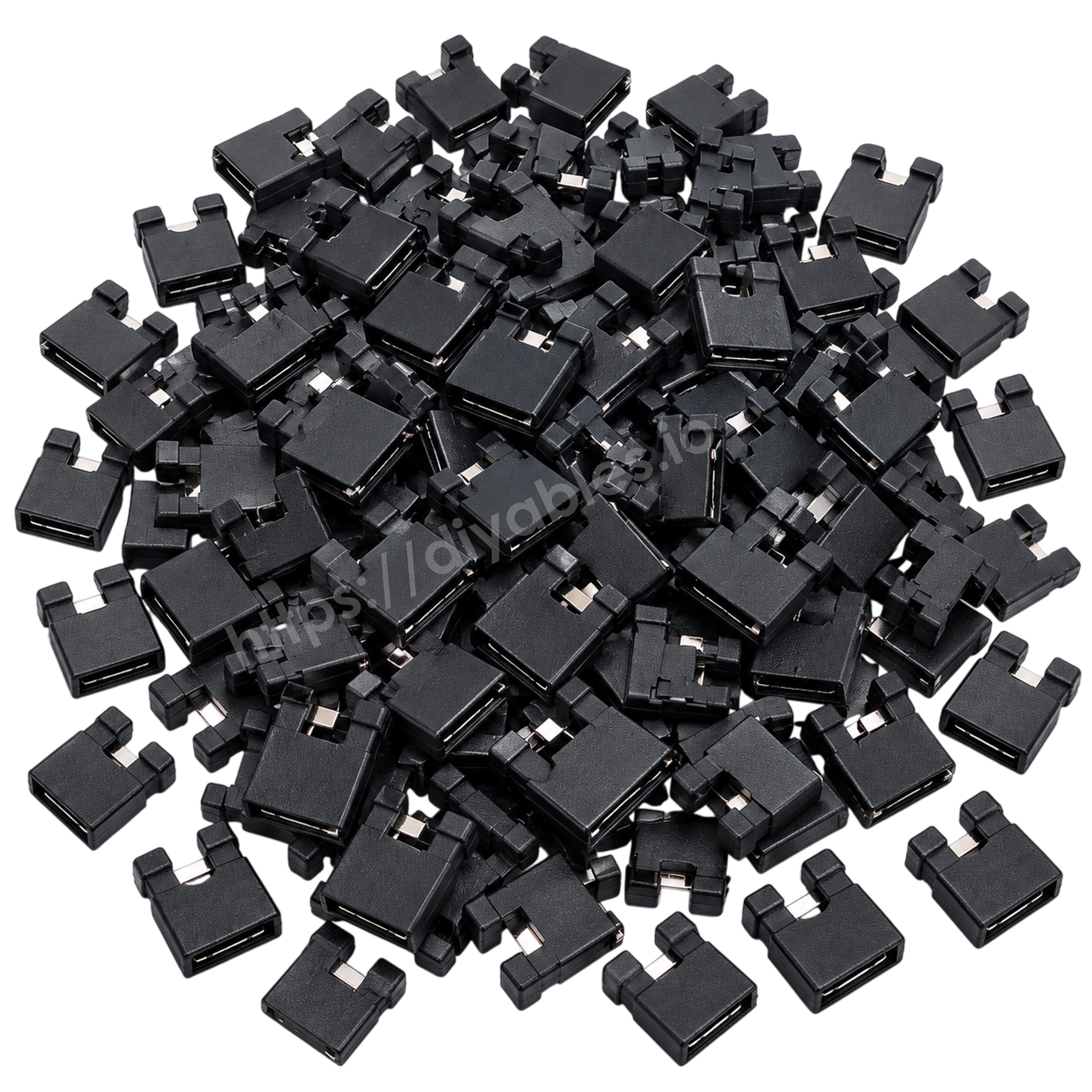 100 pieces value pack of 2.54mm shorting jumper caps for electronics prototyping repair
