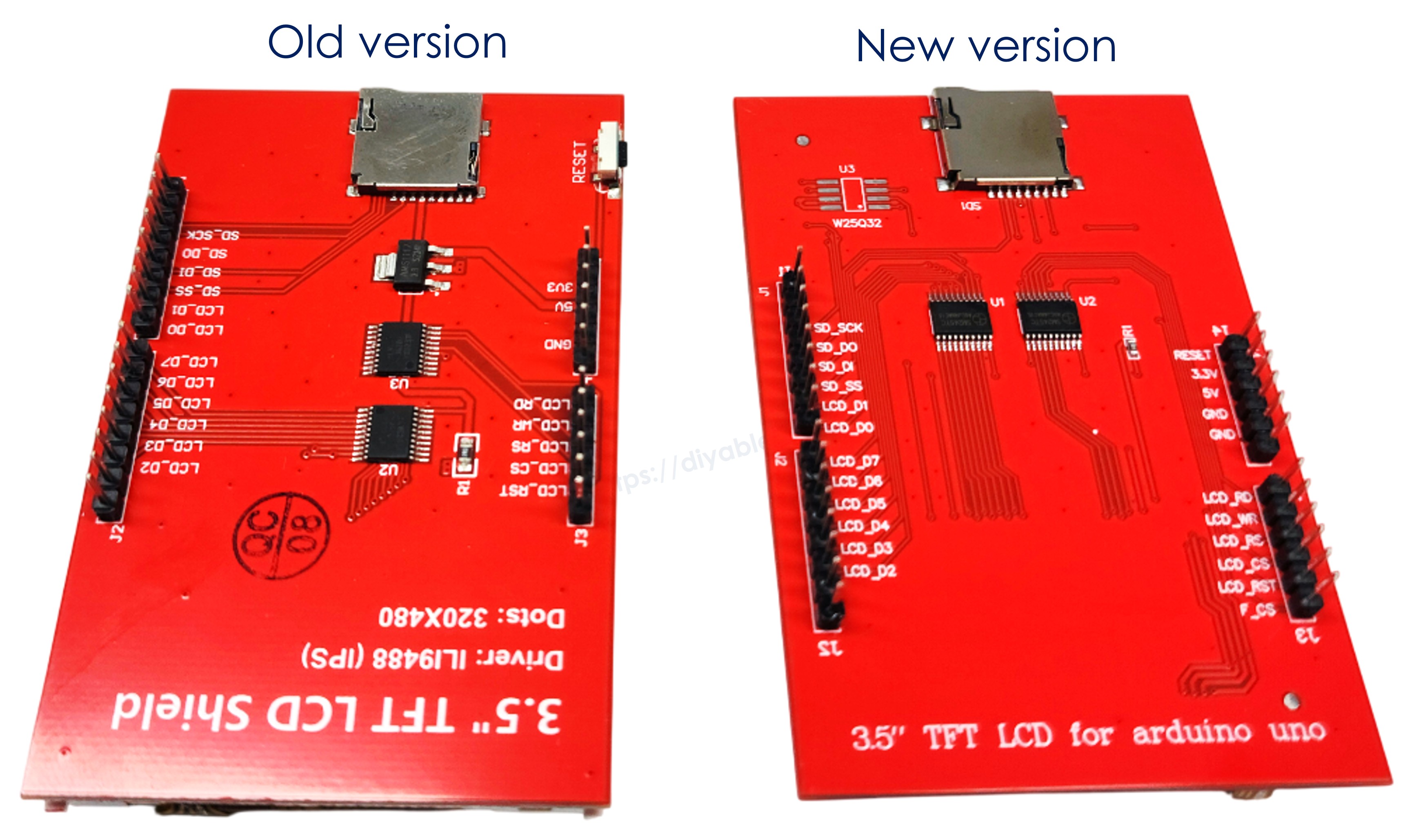 Two versions of DIYables 3.5