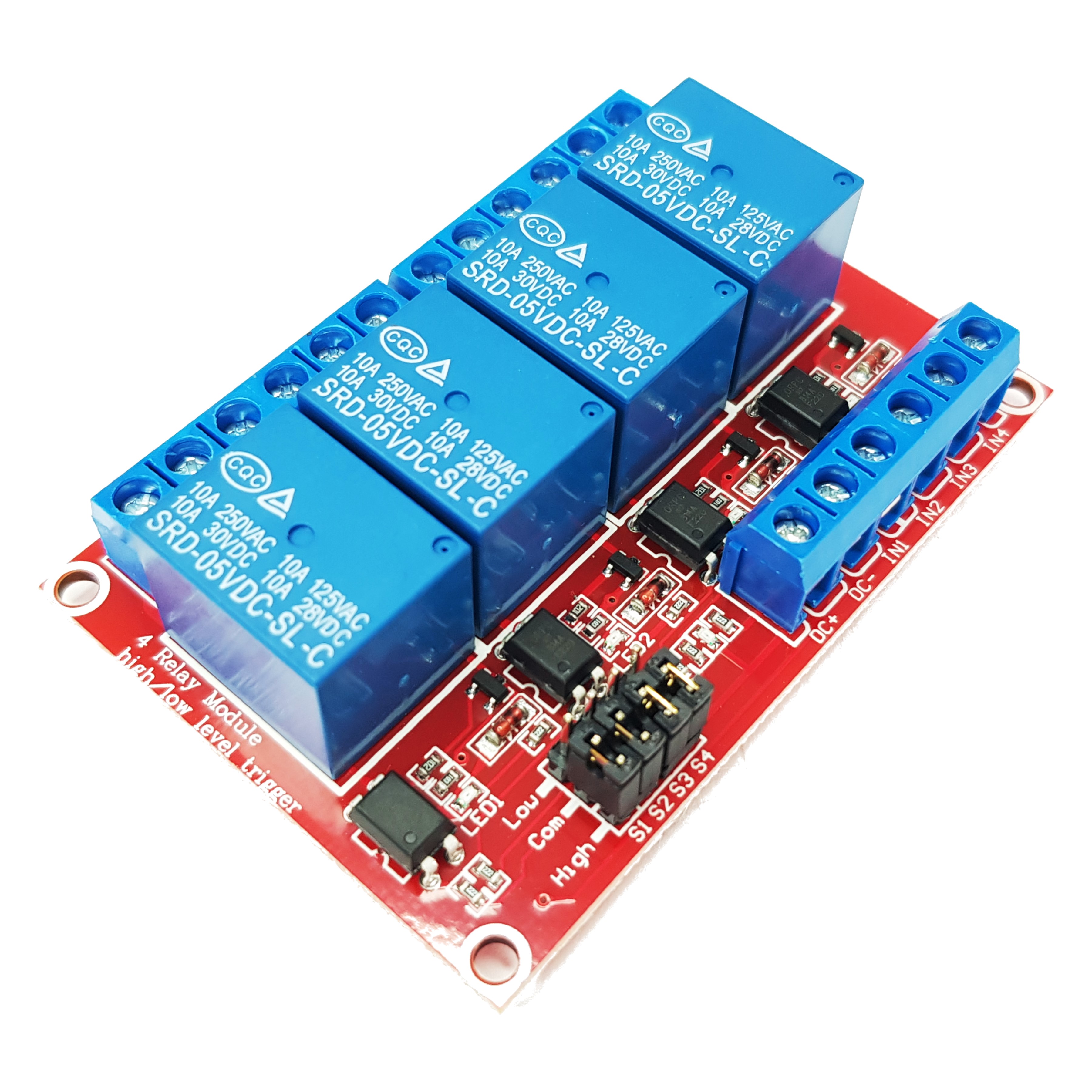 4-channel Relay Module 5V  for Arduino, ESP32, ESP8266, Raspberry Pi