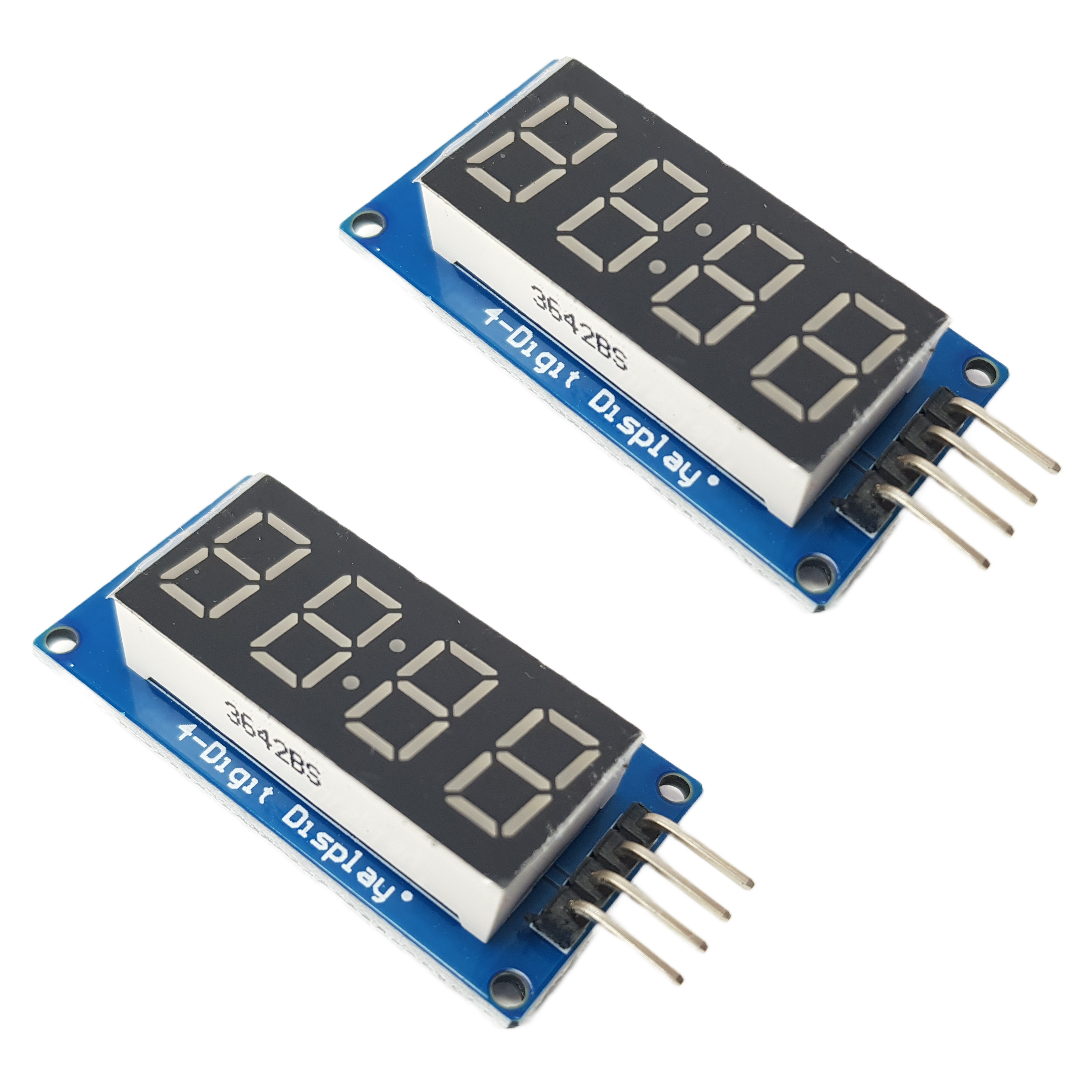4-digit 7-segment Display LED TM1637 with colon for Arduino, ESP32, ESP8266, Raspberry Pi, 2 pieces