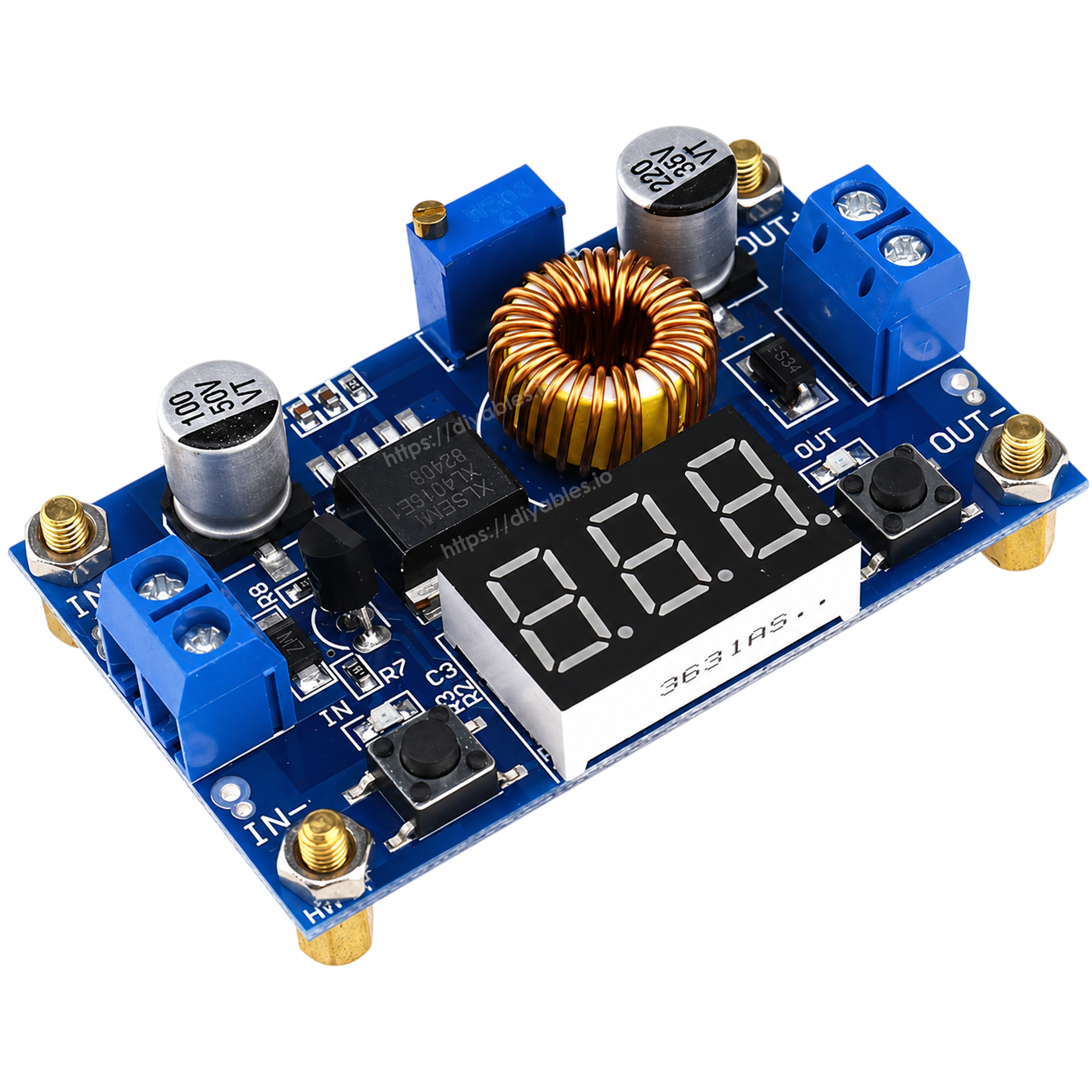 5A 75W DC-DC buck converter step down module with LED voltmeter display for Arduino ESP32