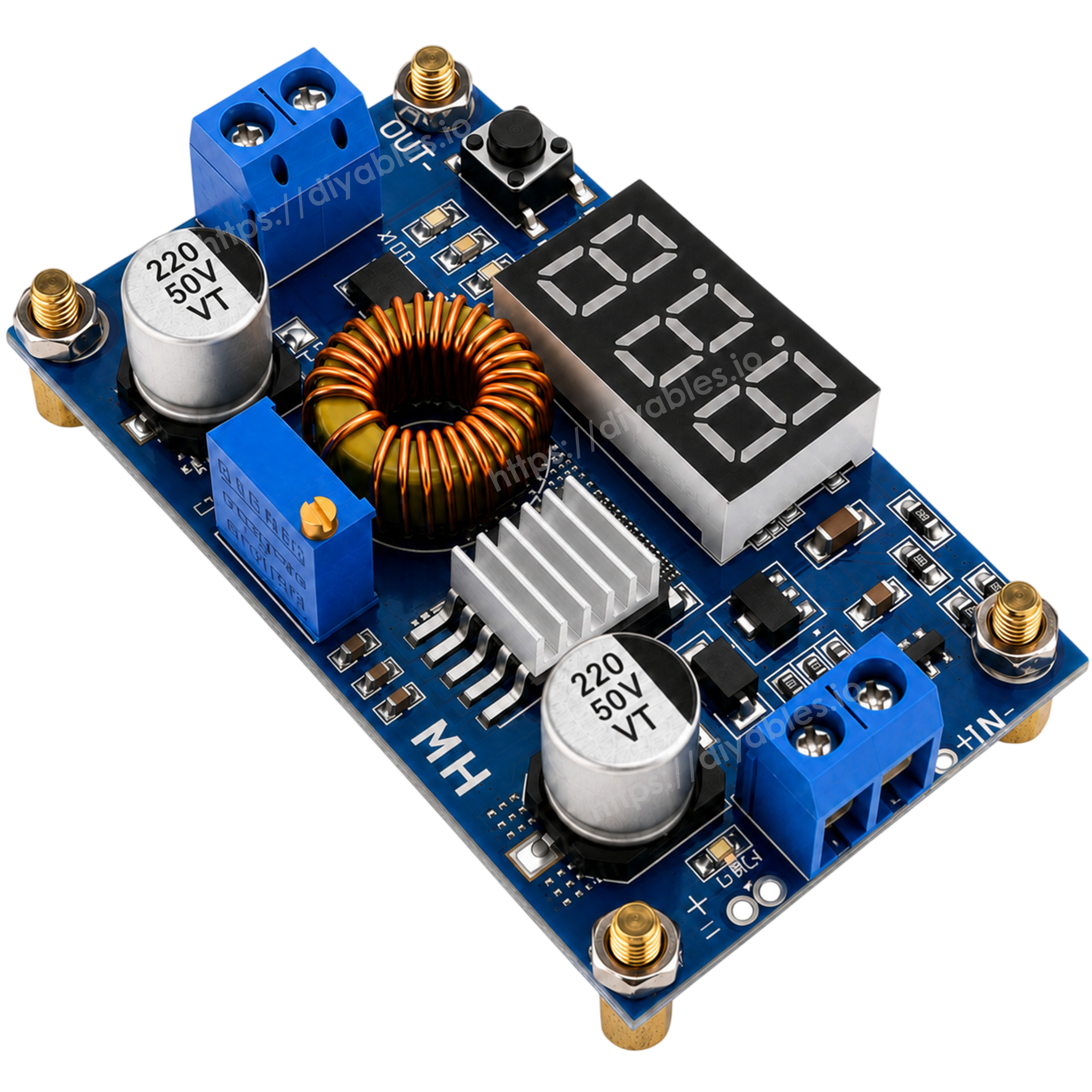 2 pack DC-DC buck converter modules with LED display for DIY electronics and prototyping