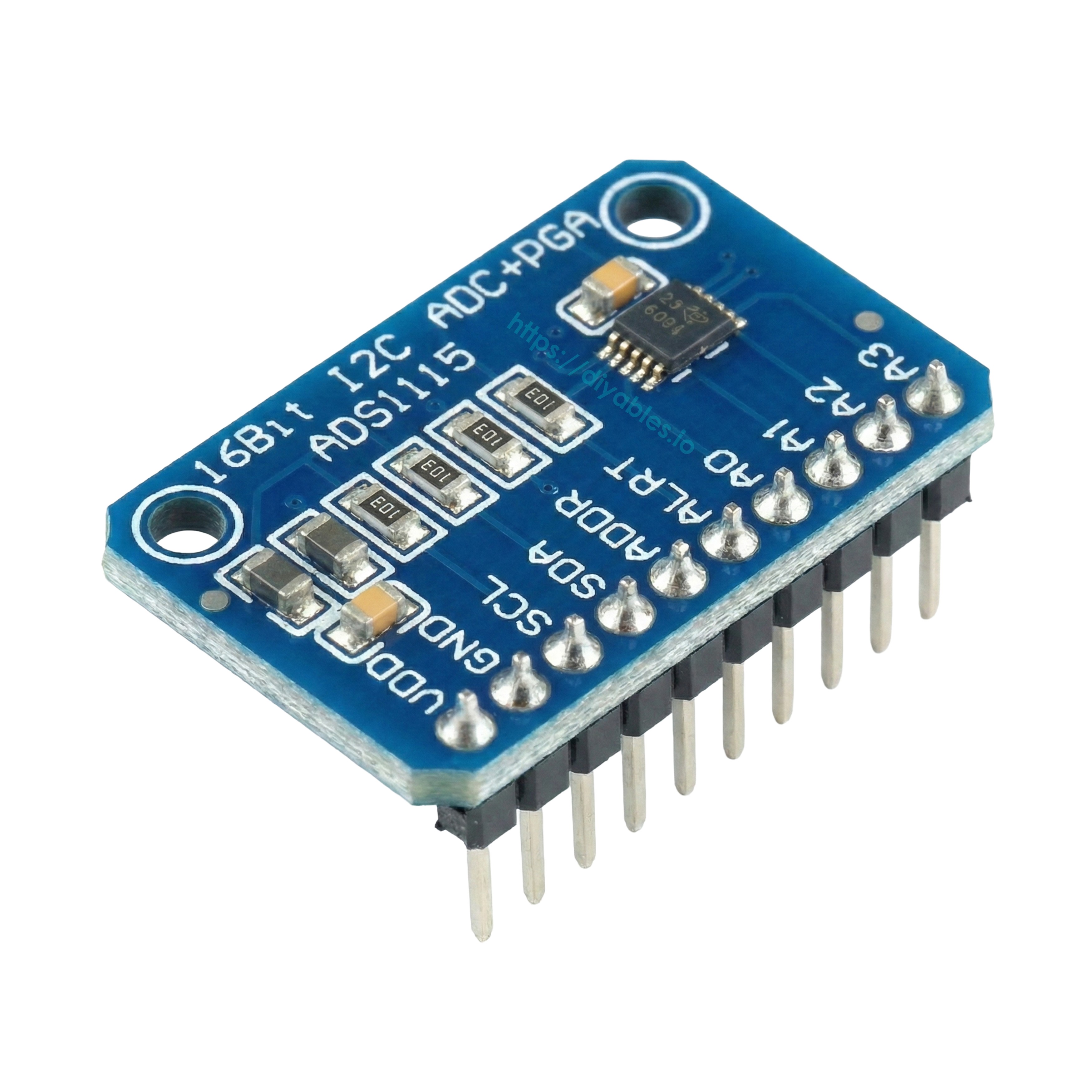 ADS1115 16-bit I2C ADC presoldered version with headers for Arduino ESP32 projects