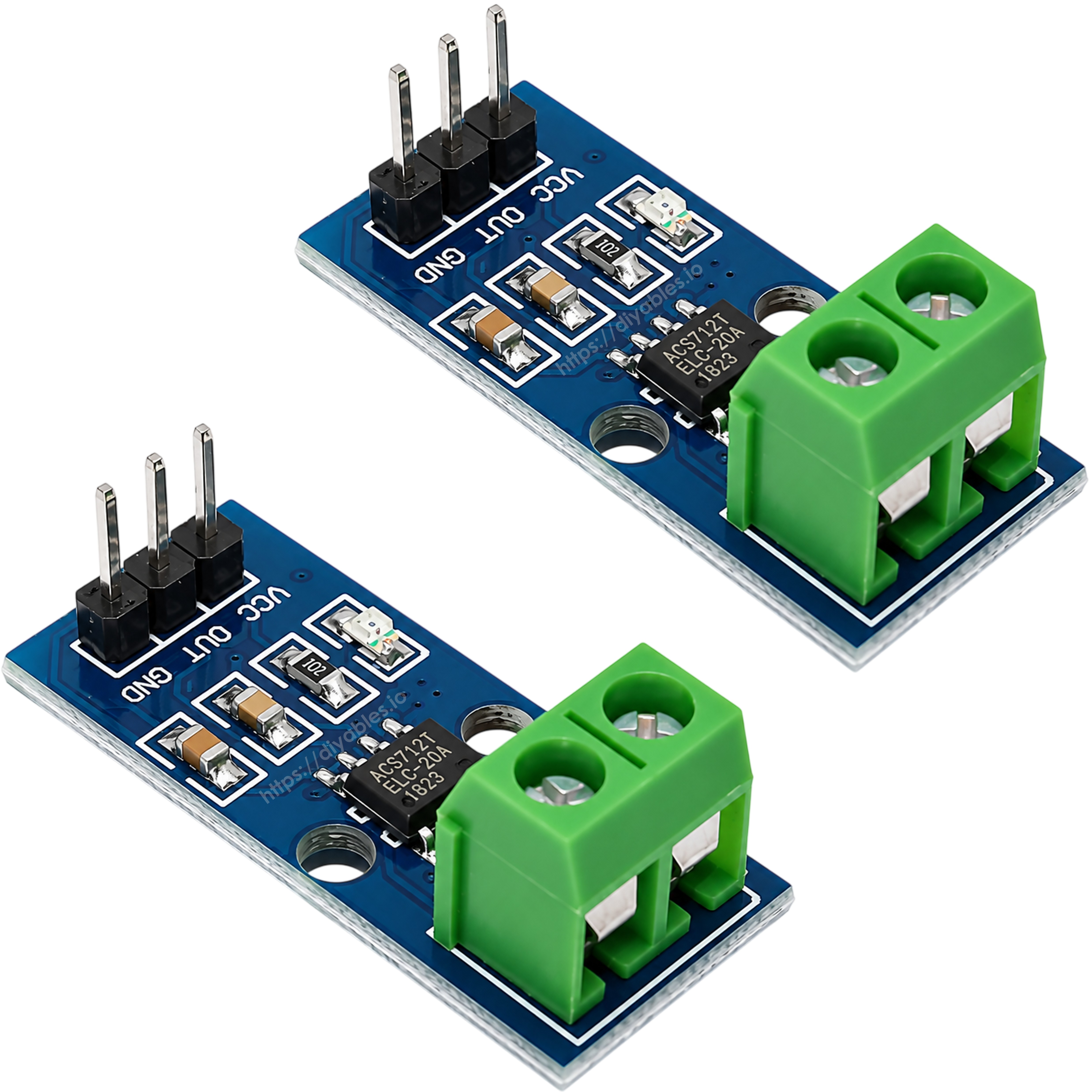 DIYables ACS712 current sensor 2-pack contents for DIY electronics and power monitoring