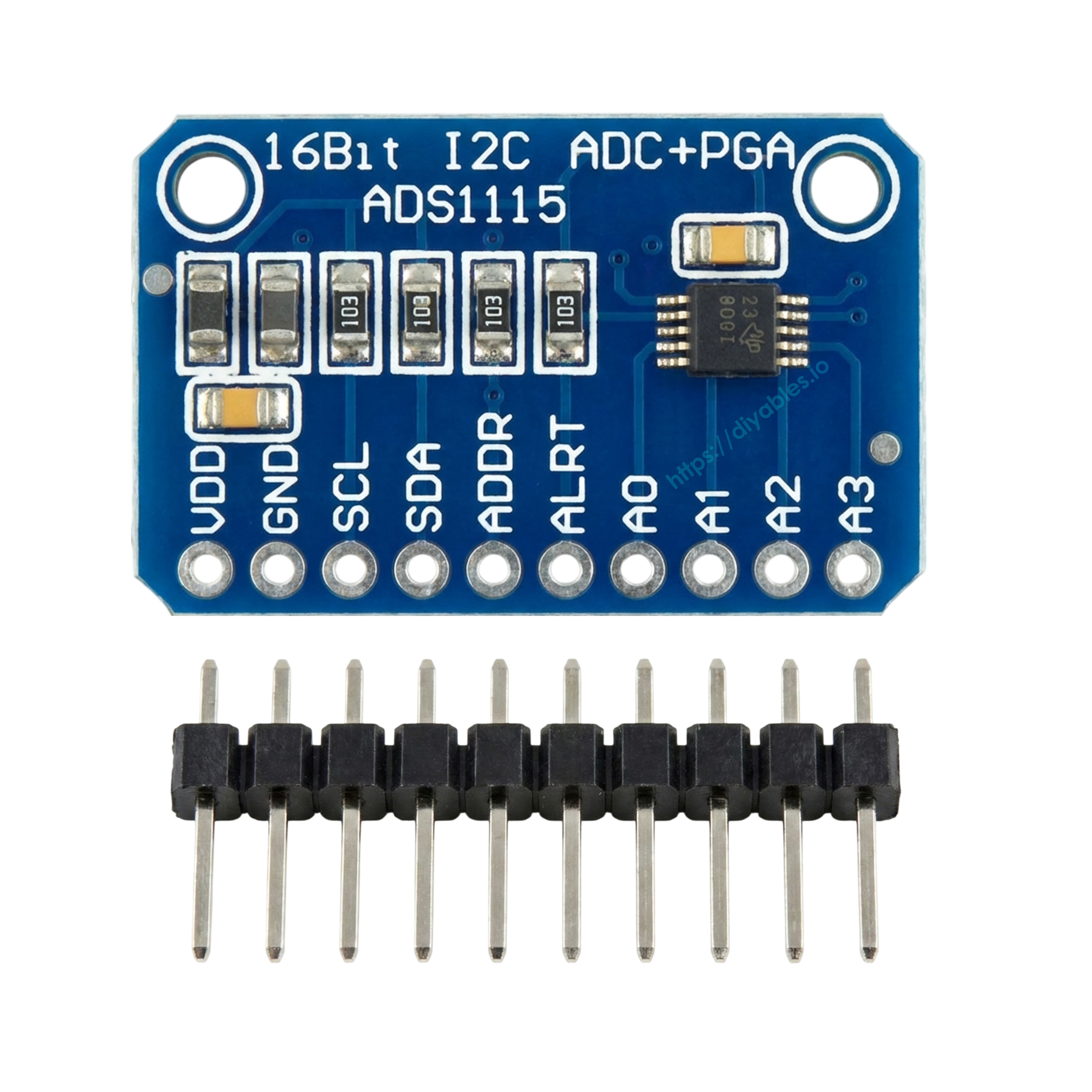 High-precision 16-bit ADC module for accurate analog sensor readings in microcontroller projects