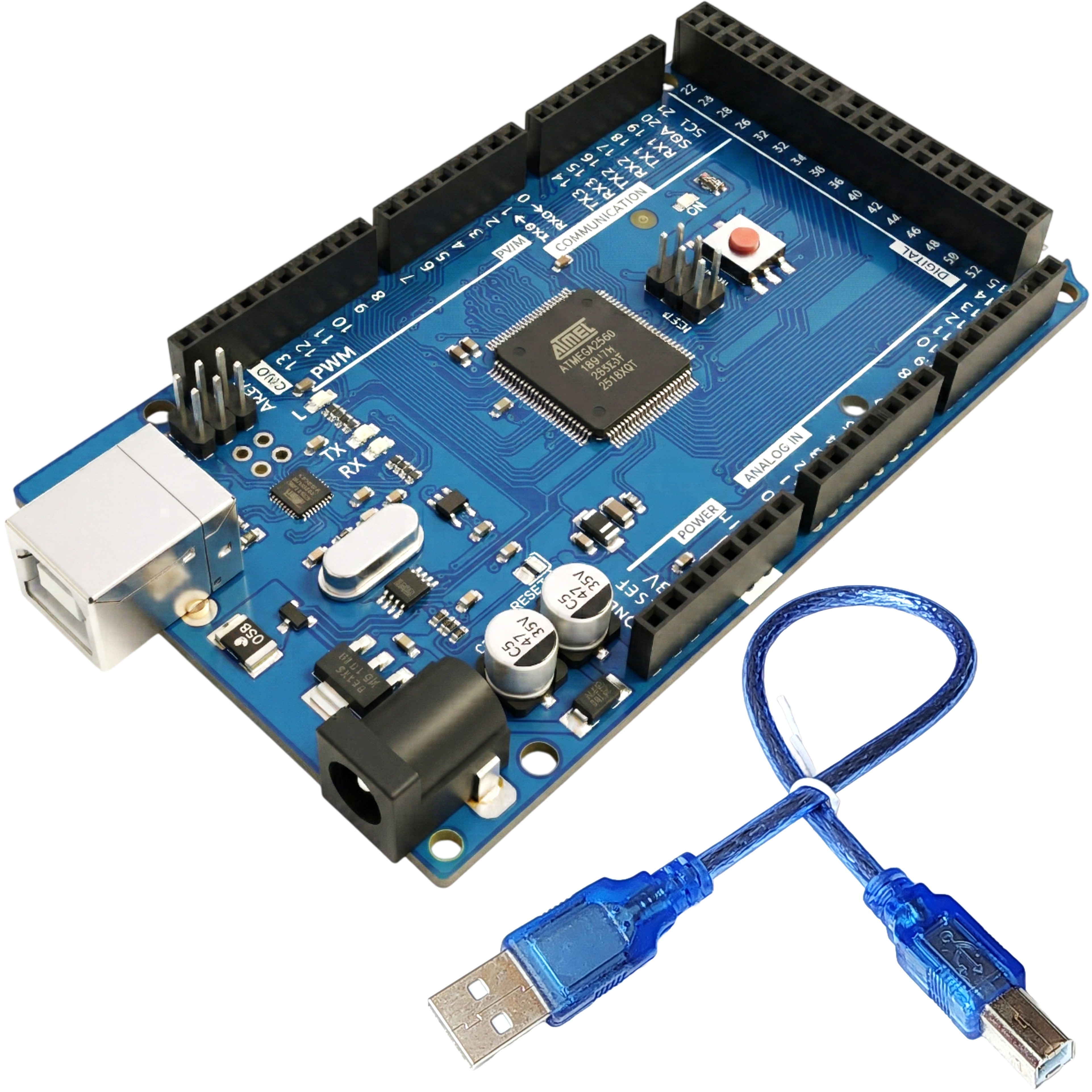 DIYables MEGA2560 R3 development board compatible with Arduino Mega 2560 Rev3