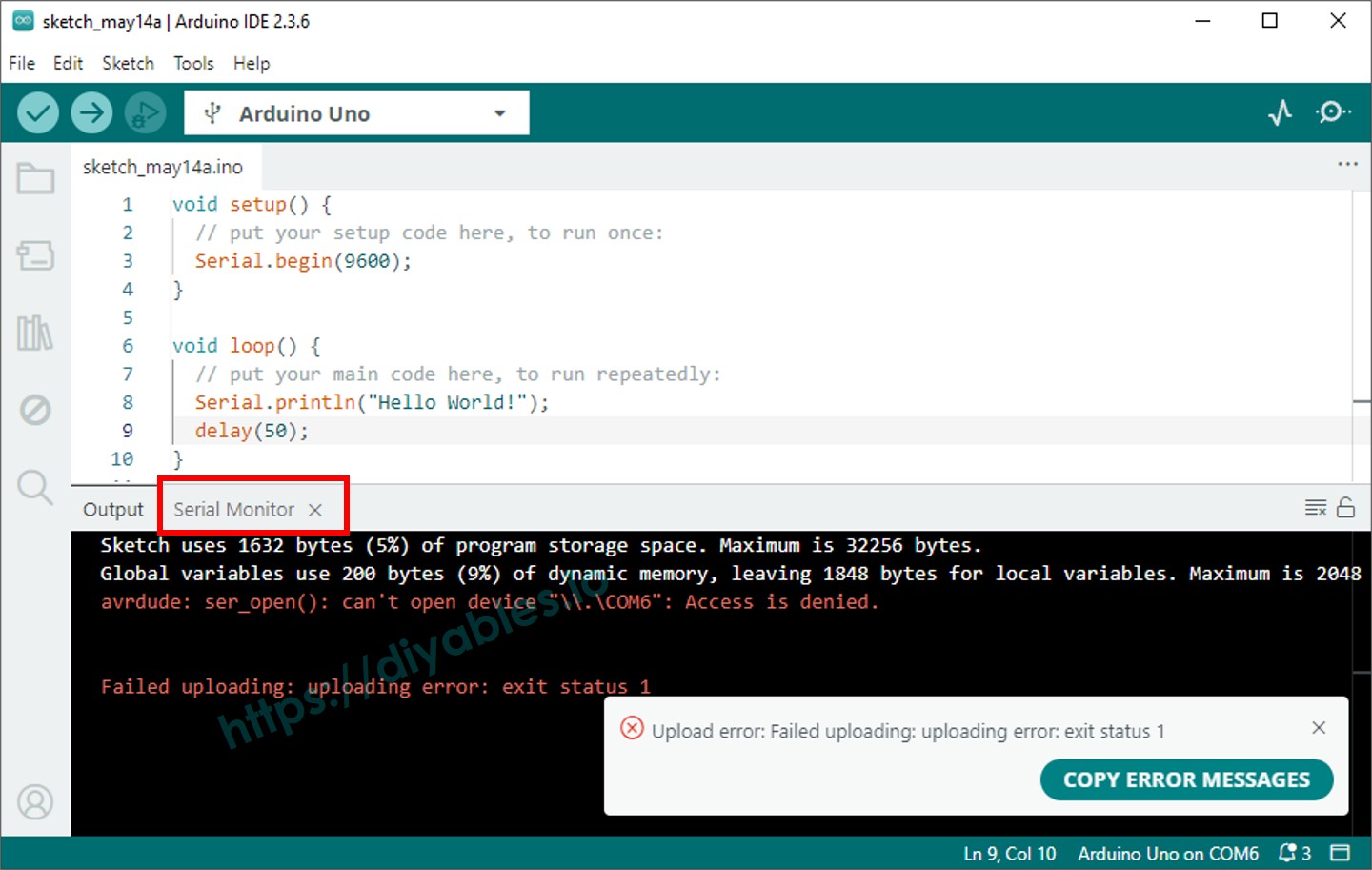 Arduino uploading error
