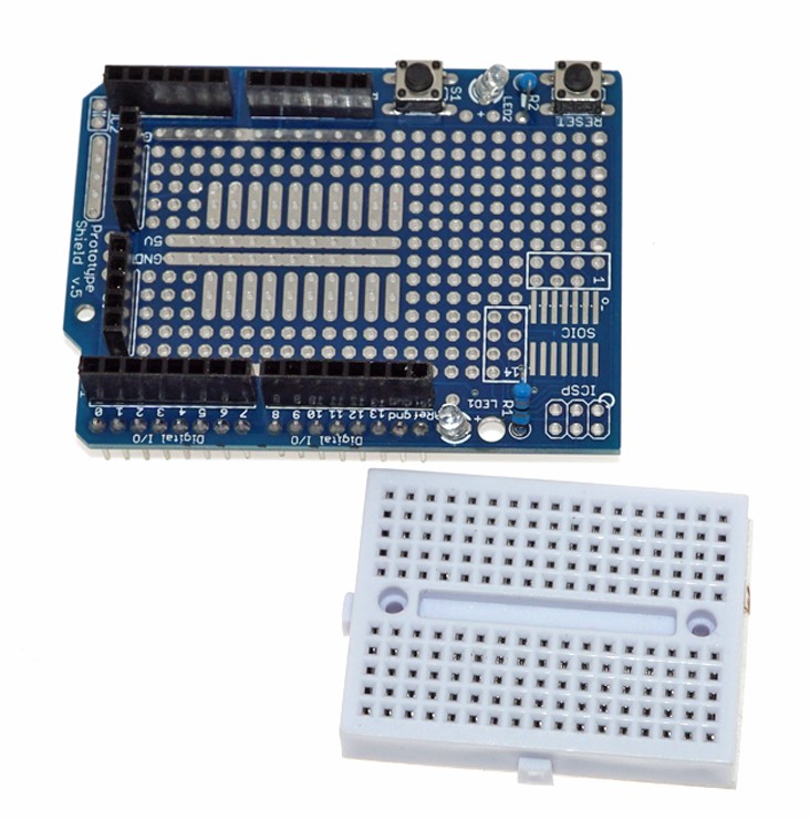 Breadboard Shield for Prototyping Arduino Uno