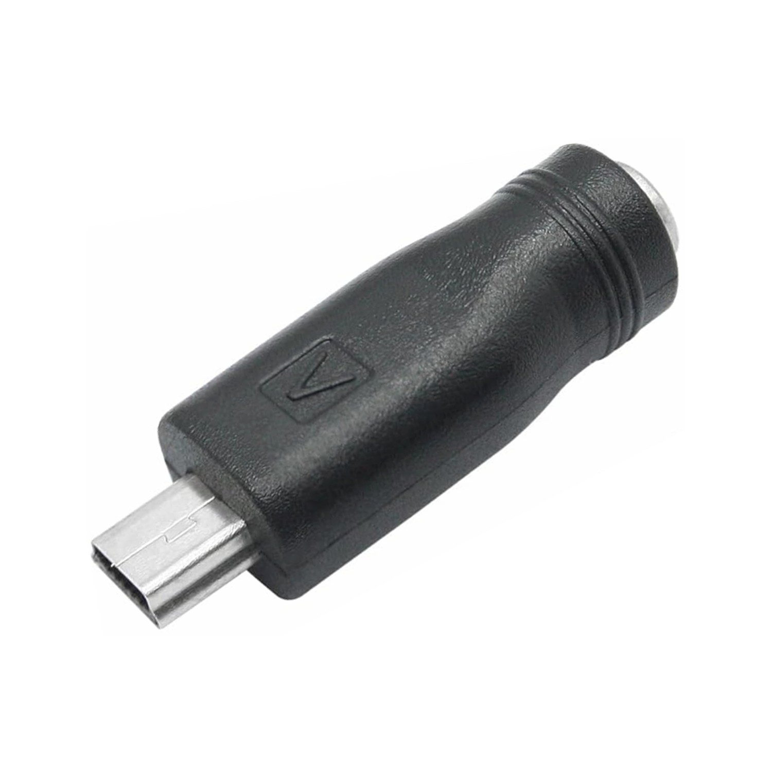 DIYables DC barrel jack to Mini USB adapter showing the barrel socket and Mini USB plug