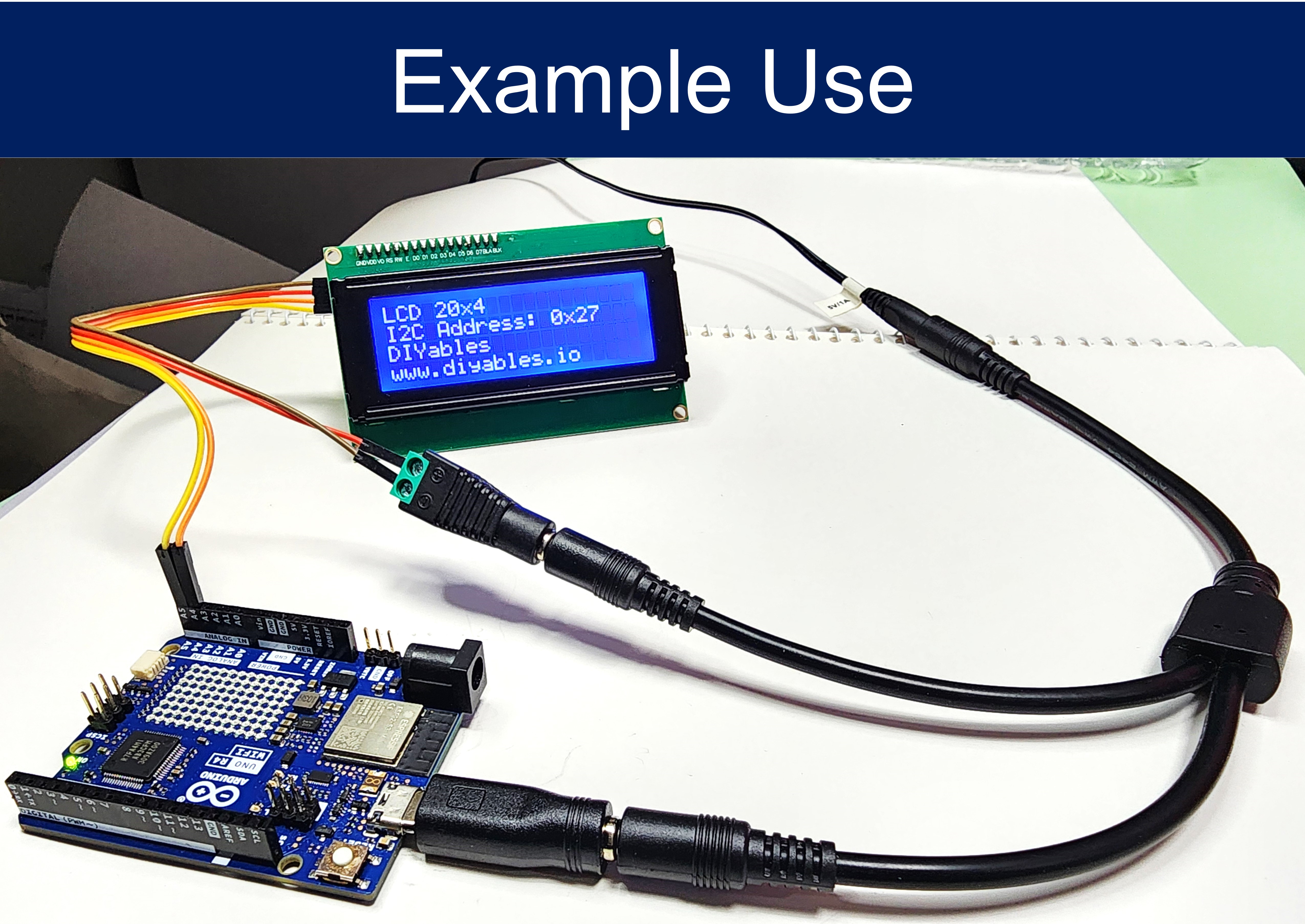 Power Splitter, 2.1 x 5.5mm Female Input to USB Type-C and Terminal Block Output