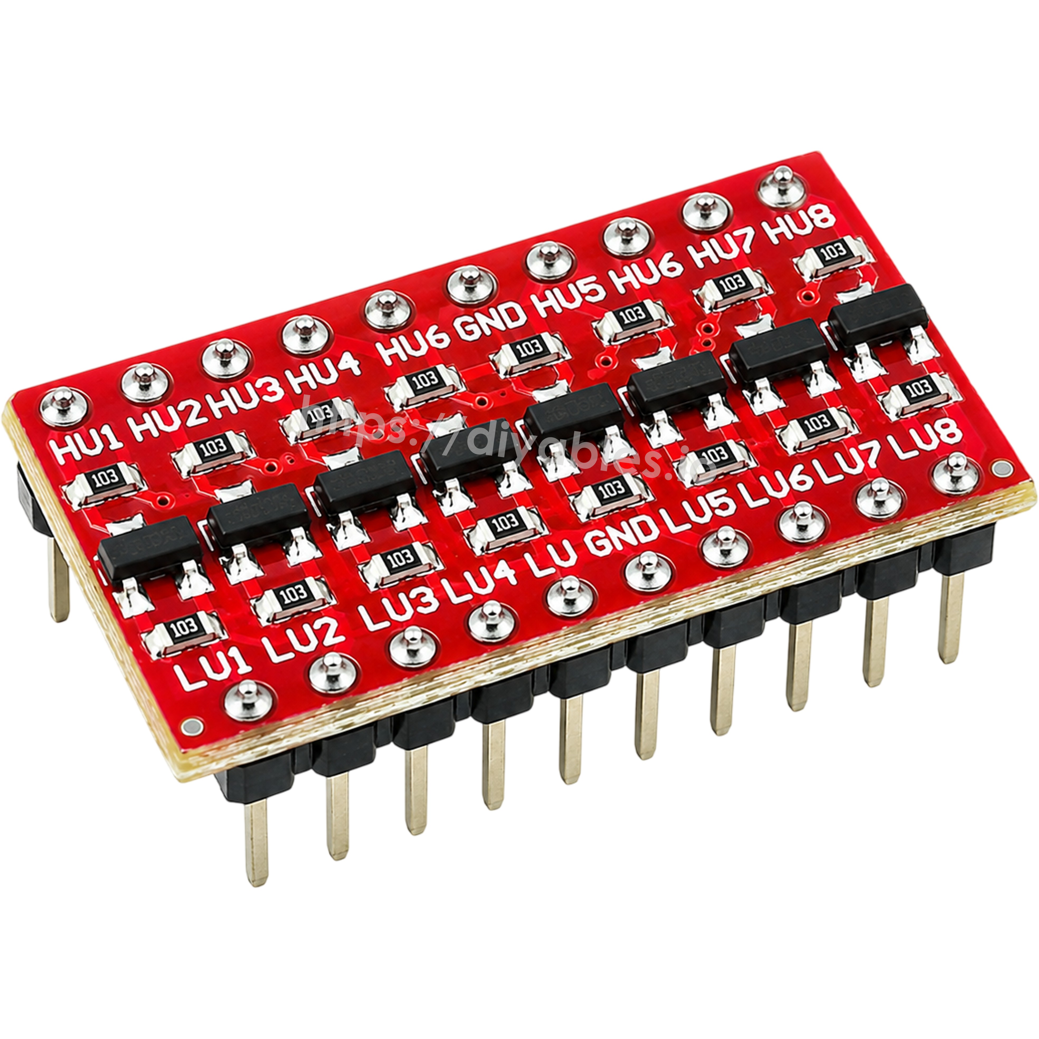 DIYables 8 Channel Bidirectional SPI I2C Logic Level Converter 5V 3.3V 1.8V Level Shifter Presoldered for Arduino ESP32 ESP8266 Raspberry Pi, 5 Pack