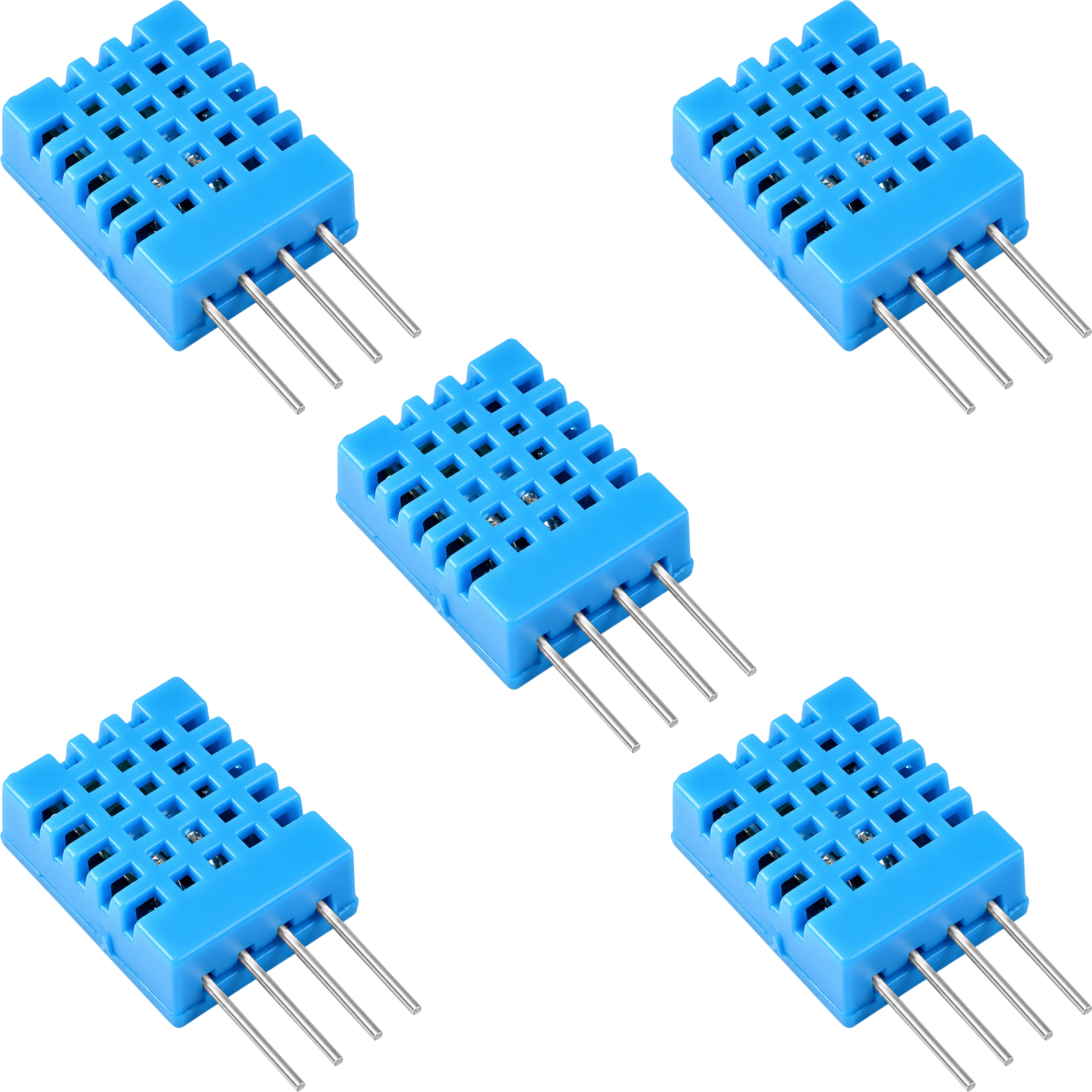 Five DHT11 temperature and humidity sensors included in 5-pack set