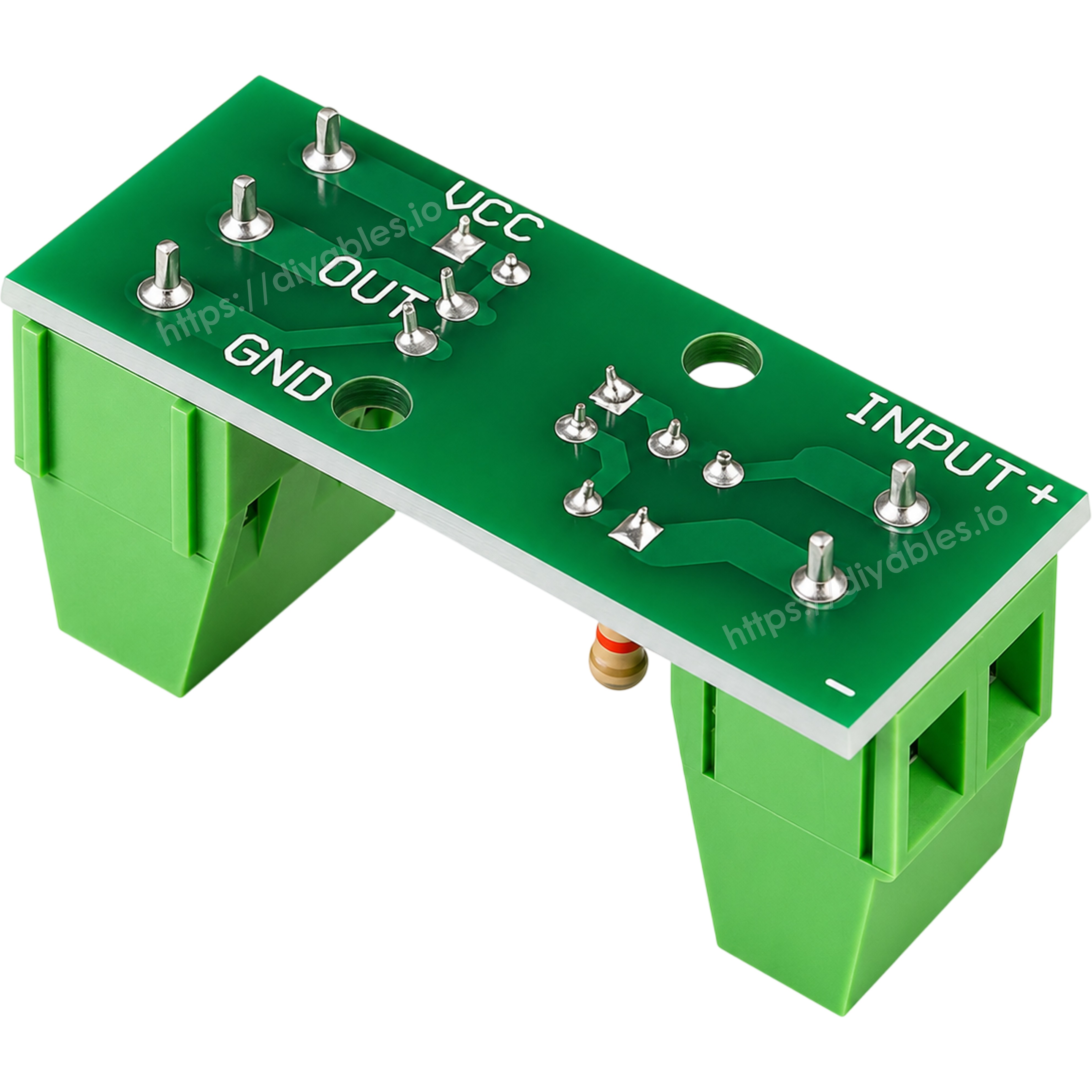 EL817 PC817 optocoupler module back view showing PCB traces and terminal pads