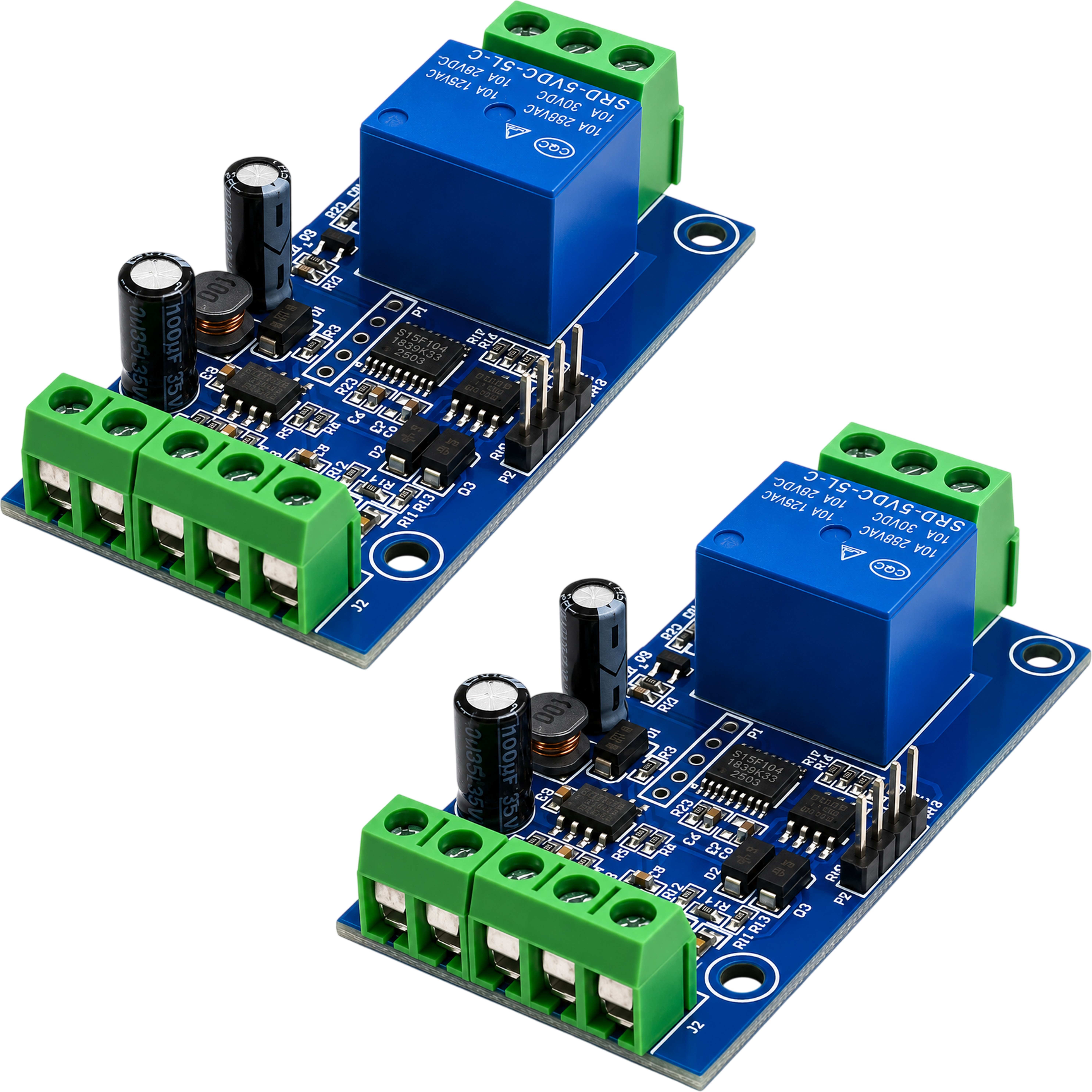 Two RS485 Modbus RTU relay modules included in 2-pack set