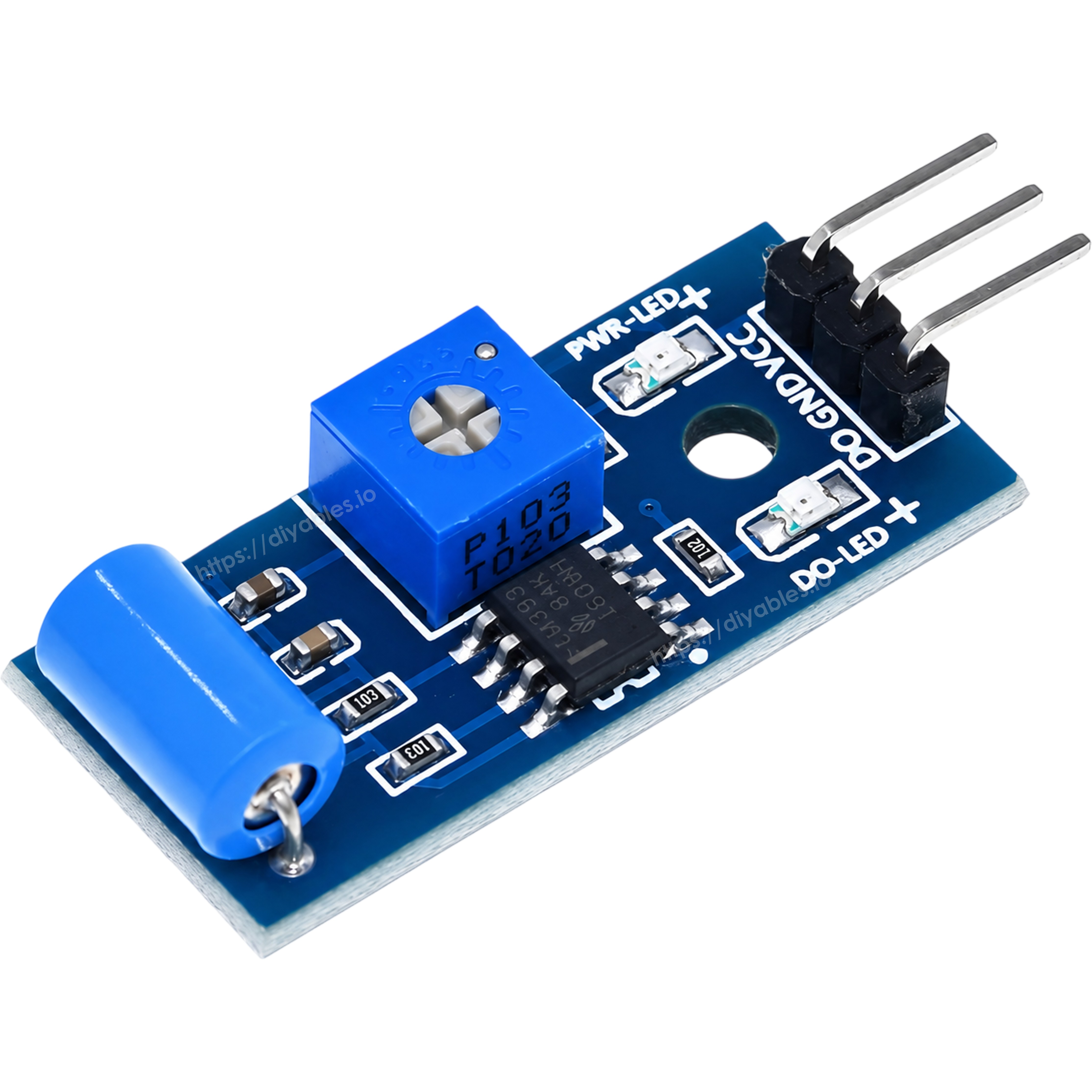 SW-420 vibration sensor module with LM393 comparator and sensitivity adjuster