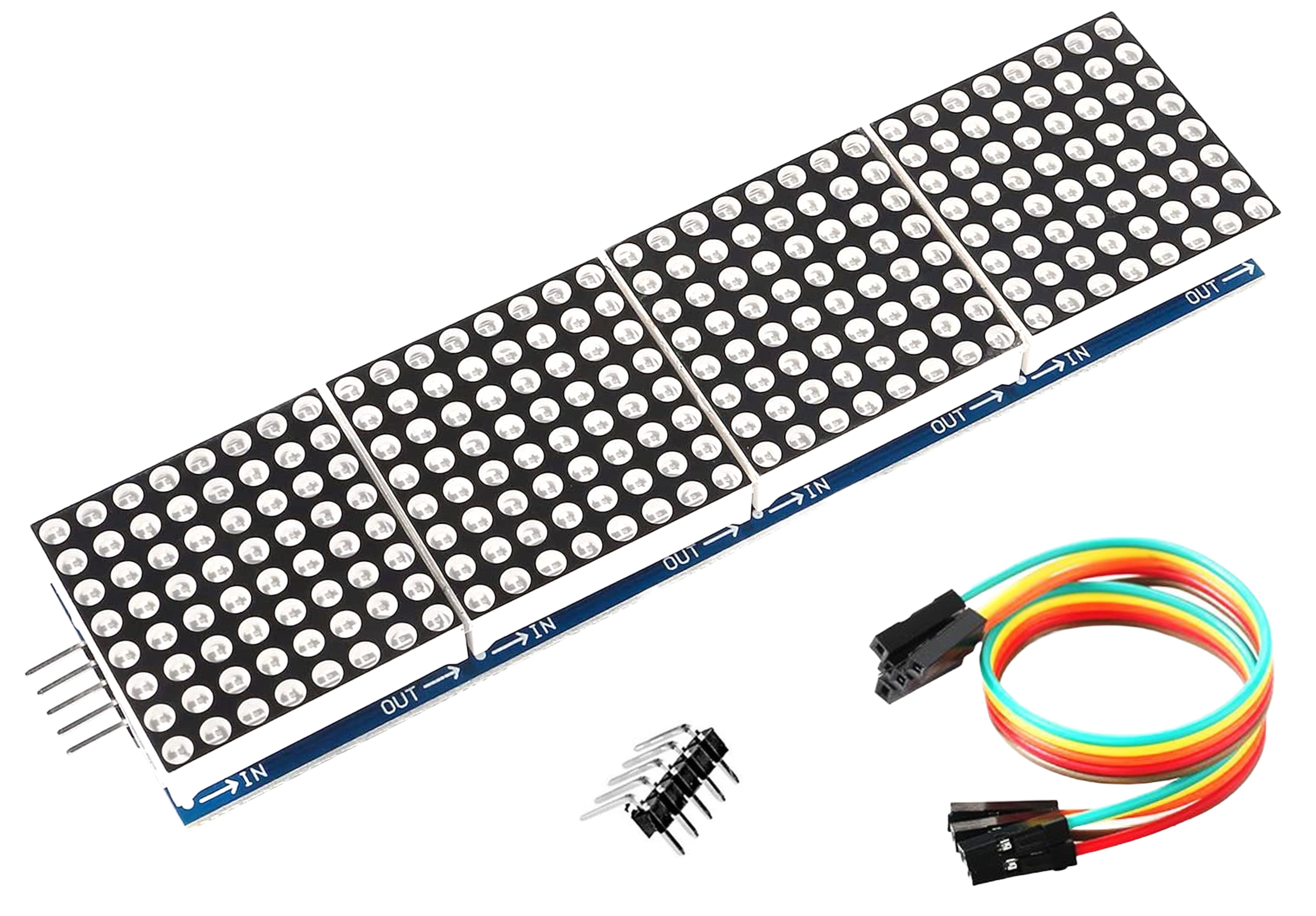 DIYables Dot Matrix Display FC16 4-in-1 32x4 LED for Arduino, ESP32,  ESP8266, Raspberry Pi