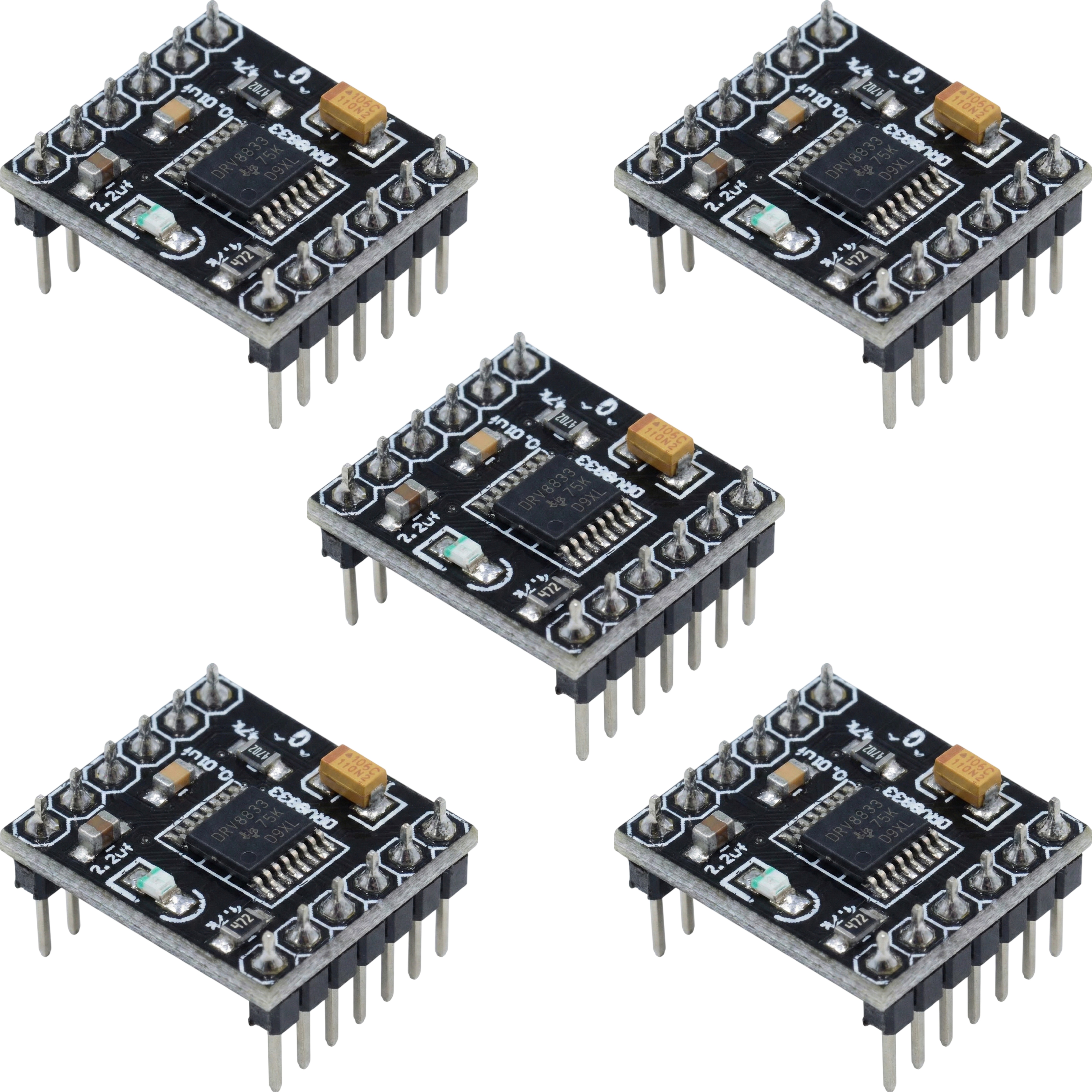 DRV8833 Dual Motor Driver Module DC Motor Driver Board, Presoldered Pins, 3V-10V Input