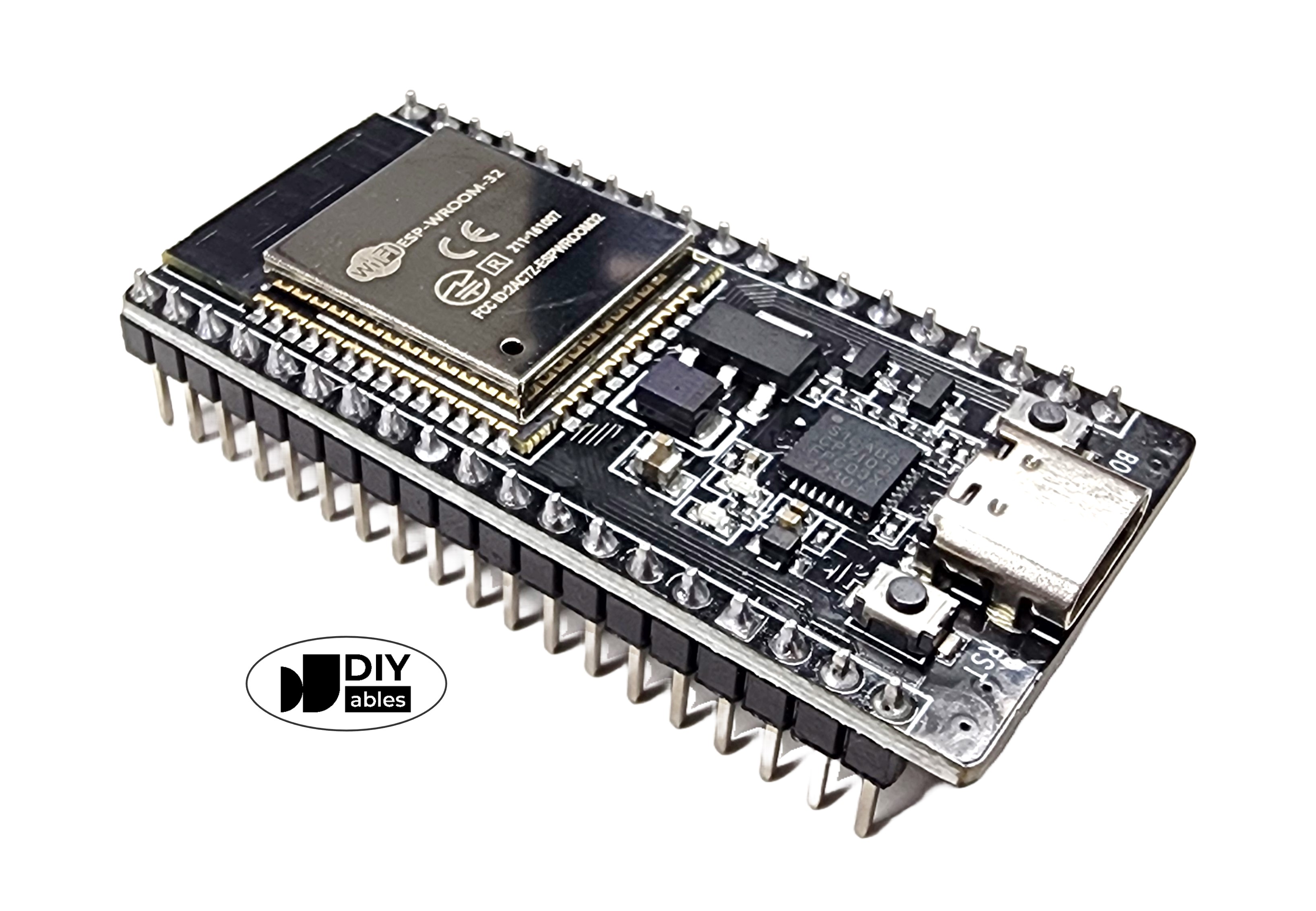 38-Pin ESP32S ESP-WROOM-32 WiFi and Bluetooth Development Board with USB Type-C and CP2102, Dual-Core ESP32 Microcontroller for IoT Projects, Compatible with Arduino IDE