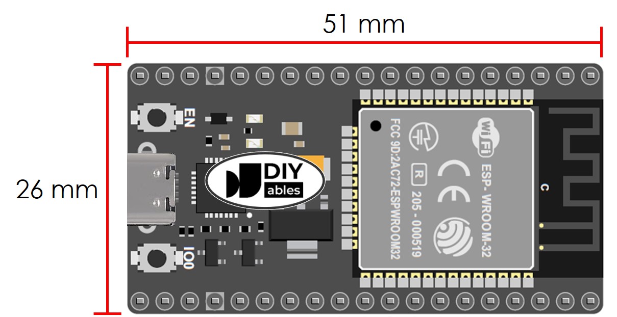 38-Pin ESP32S ESP-WROOM-32 WiFi and Bluetooth Development Board with USB Type-C and CP2102, Dual-Core ESP32 Microcontroller for IoT Projects, Compatible with Arduino IDE