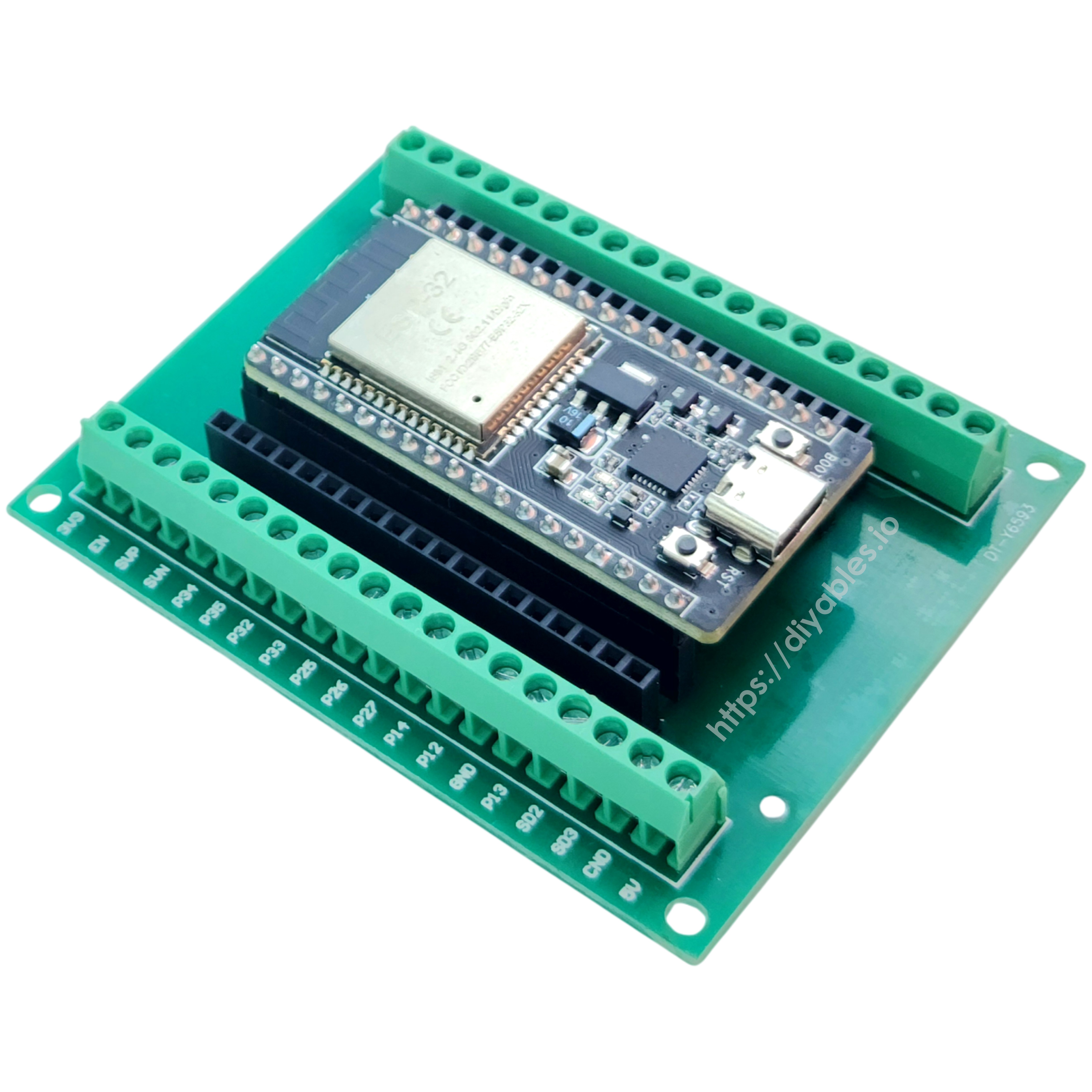 ESP32S ESP-WROOM-32 Development Board with Screw Terminal Expansion Board 38-Pin WiFi and Bluetooth Module, USB Type-C & CP2102, Dual-Core ESP32 for Arduino IDE & IoT Projects
