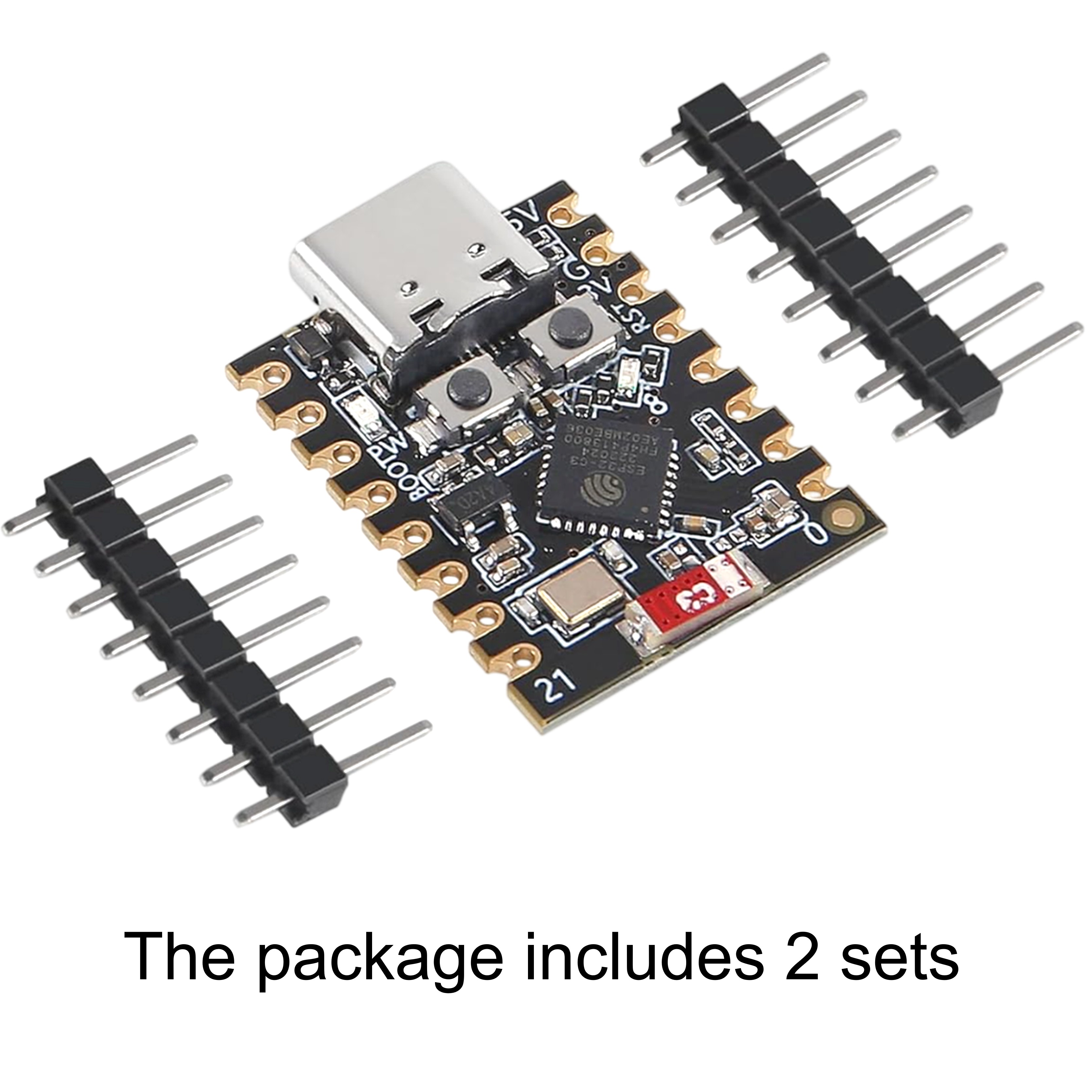 ESP32-C3 Supermini with reset and boot buttons for IoT projects