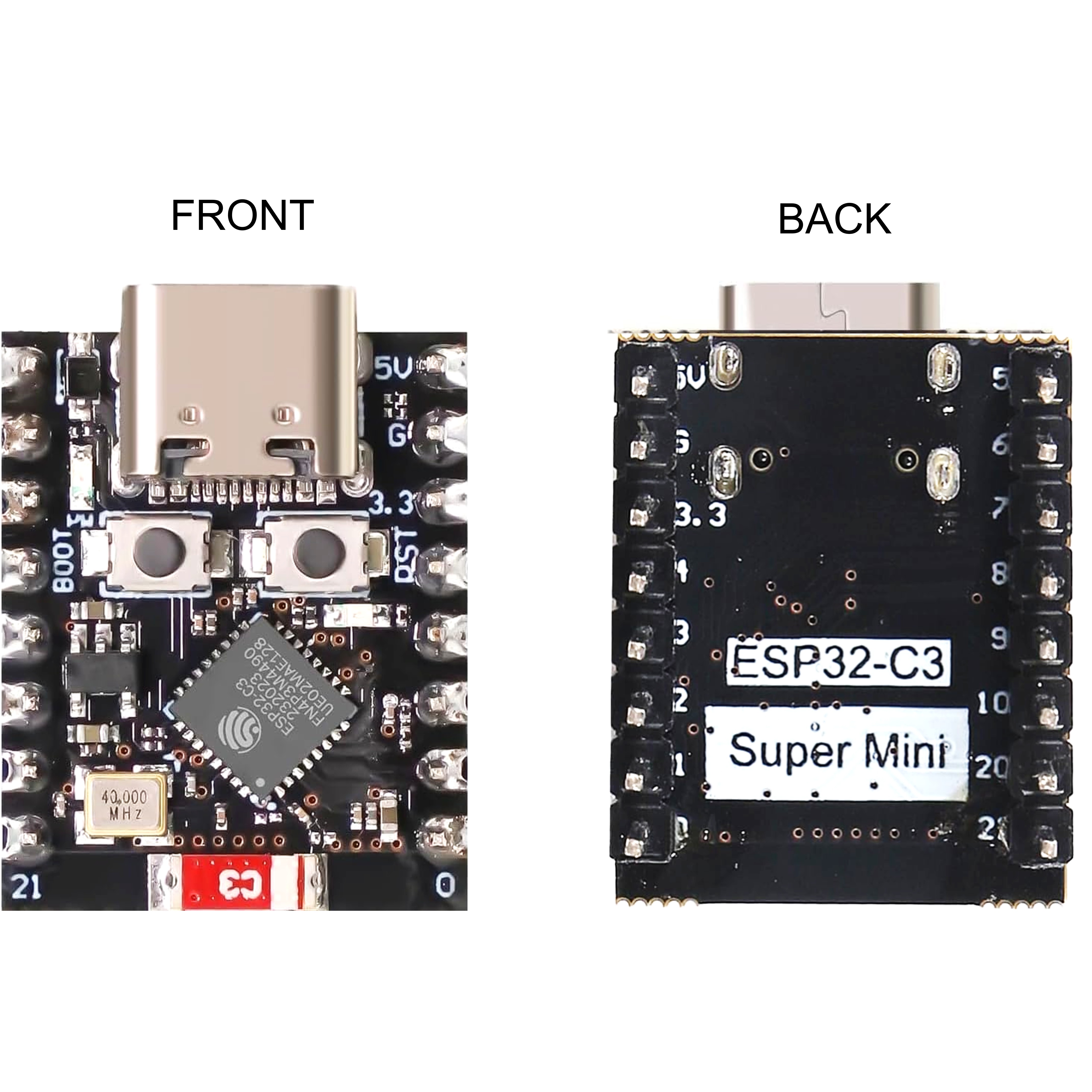 ESP32-C3 SuperMini board dimension and size reference for wearables and compact DIY projects