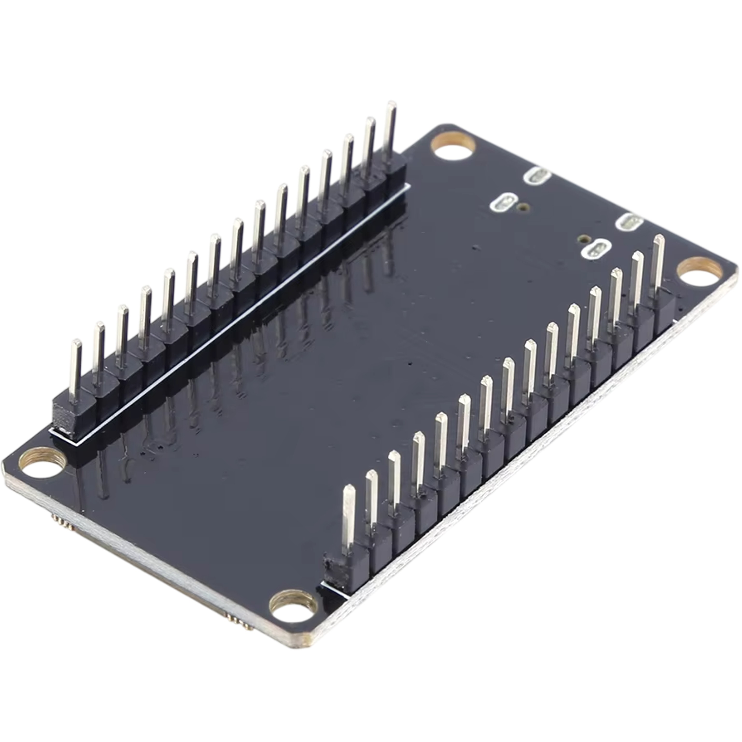 ESP32 development board bottom view showing CH340 USB to serial chip and power management components