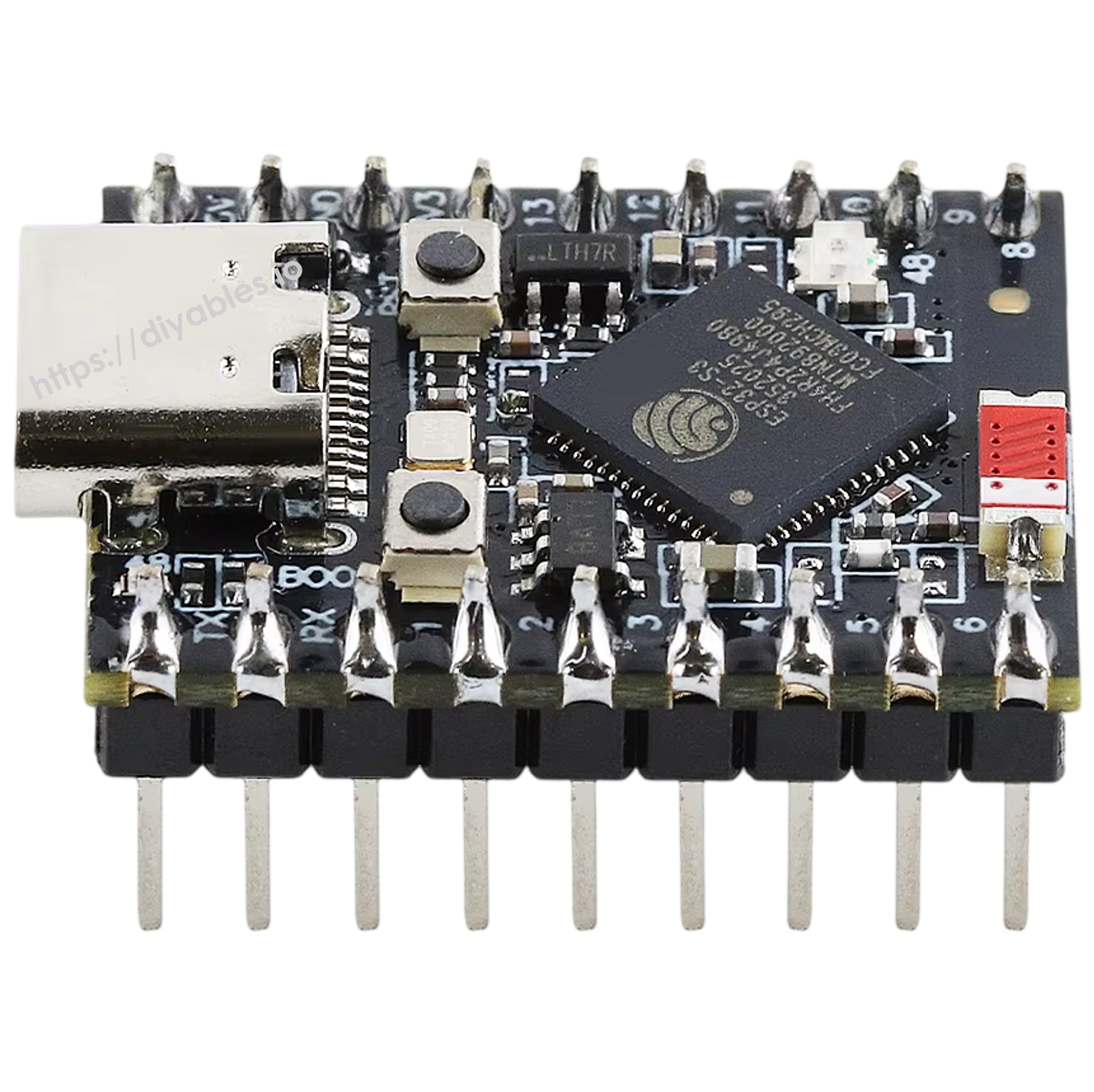 ESP32-S3 Super Mini pinout diagram showing GPIO WiFi Bluetooth and power pins