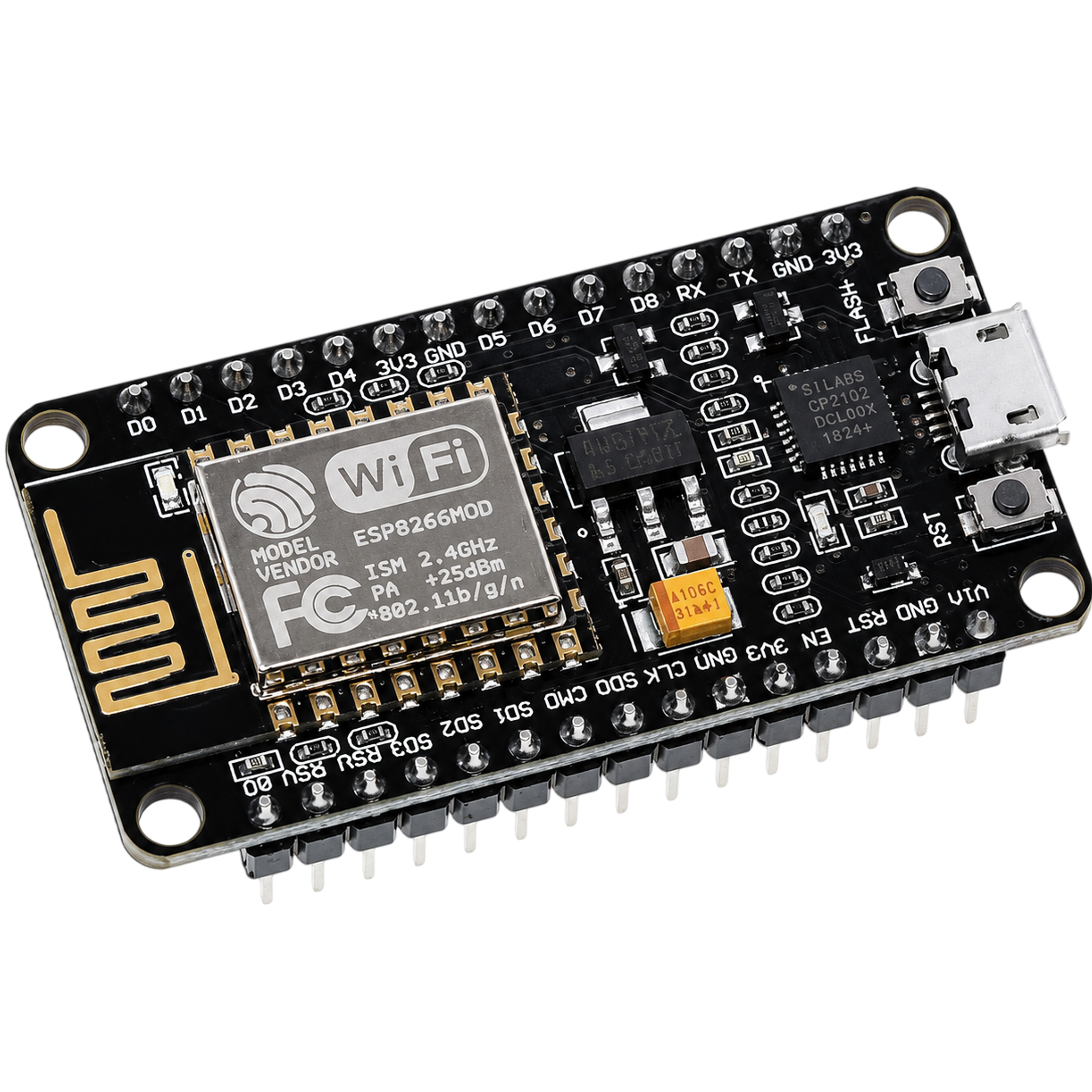 ESP8266 ESP-12F NodeMCU Development Board WiFi Module with CP2102 for Arduino IDE MicroPython Lua, 2 Pack, Tutorial Provided