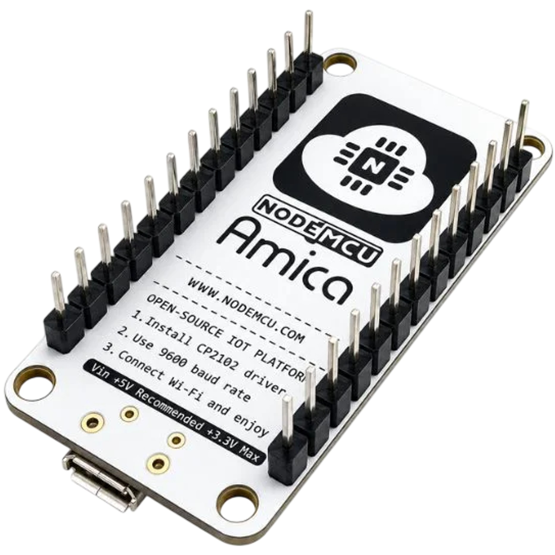 ESP8266 ESP-12F NodeMCU board PCB layout and pin labels for IoT development projects