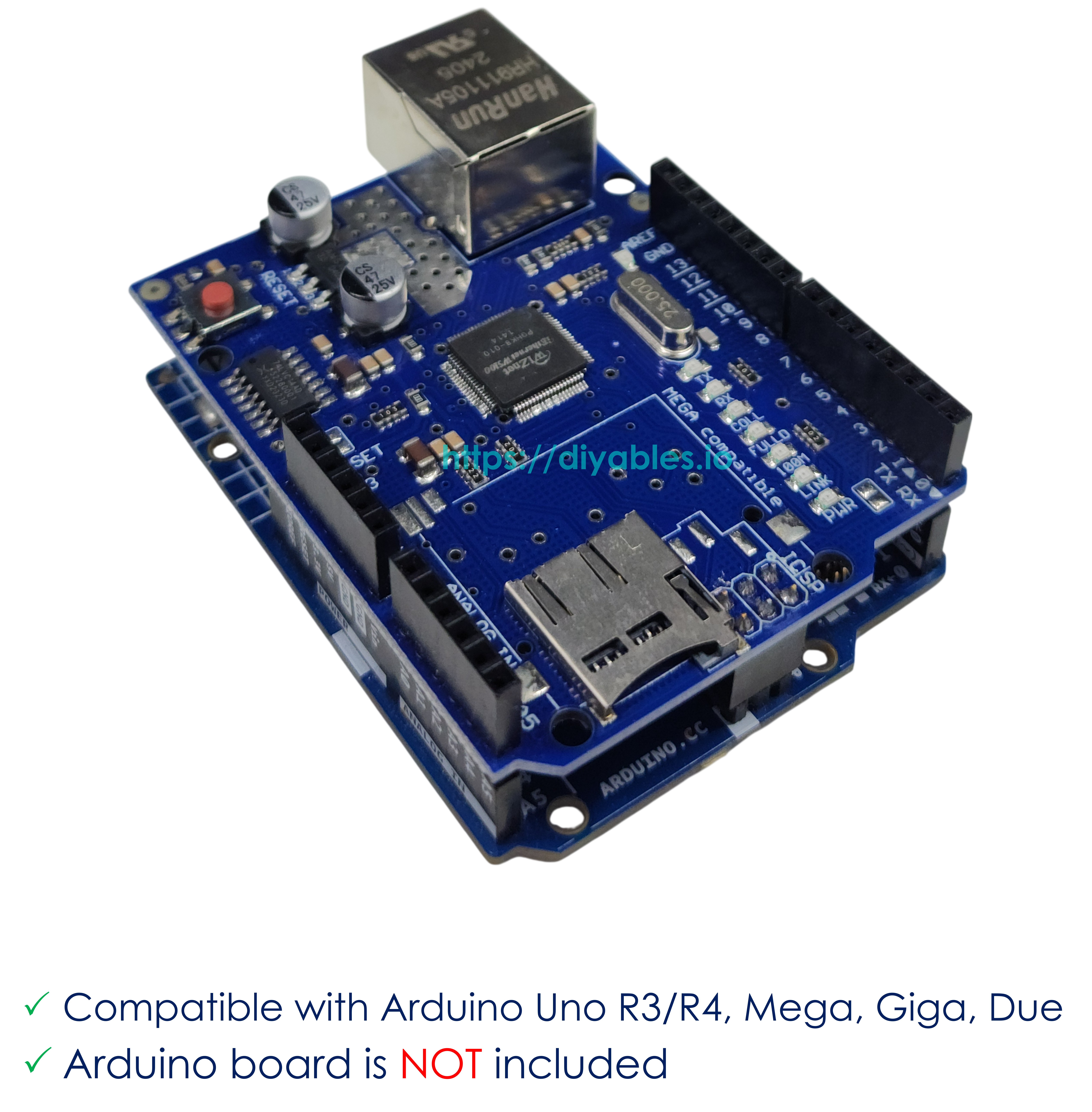 W5100 network interface shield for Arduino Mega 2560 wired internet
