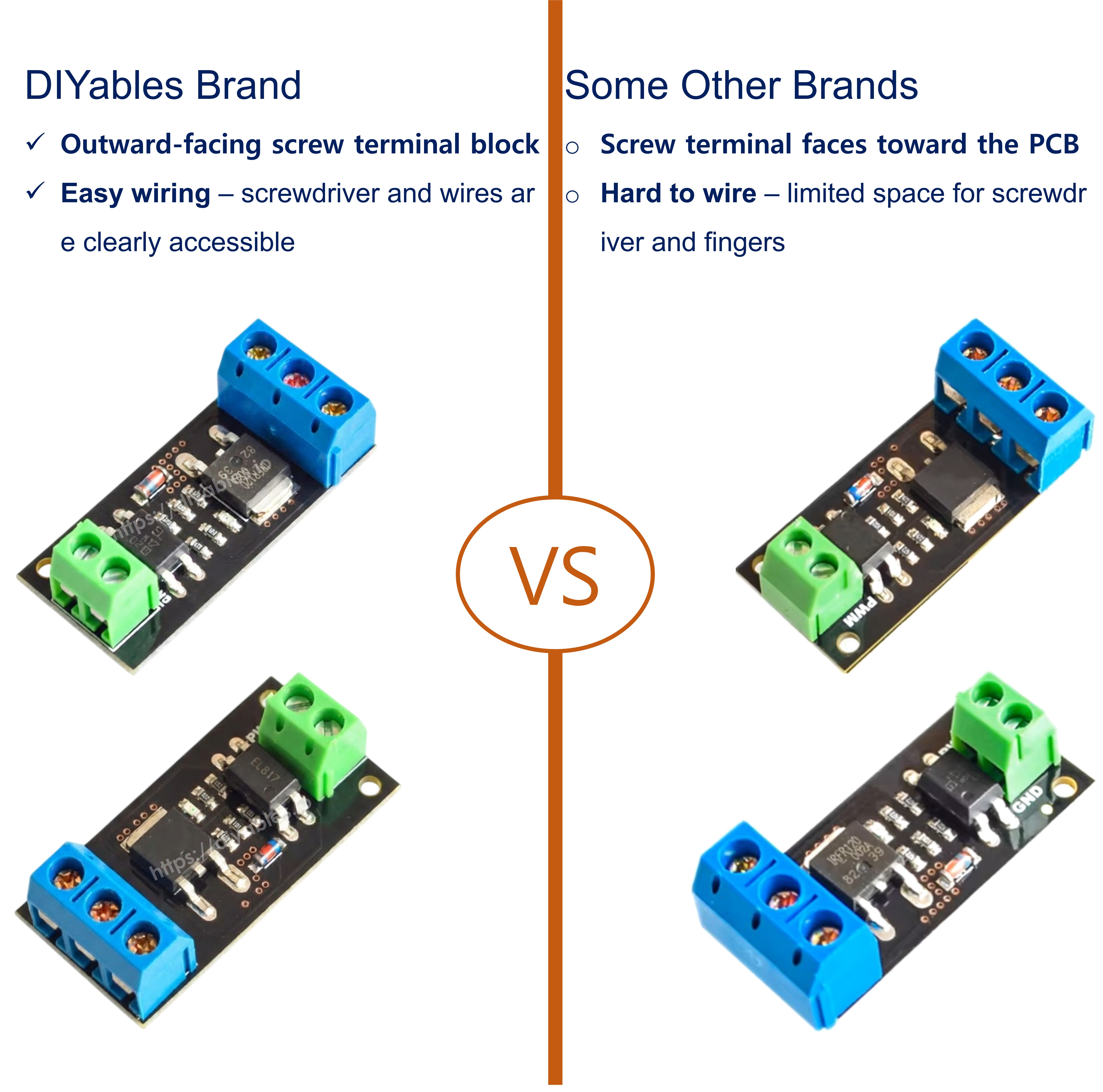 FR120N optocoupler isolated MOSFET switch module for PWM motor and LED control projects