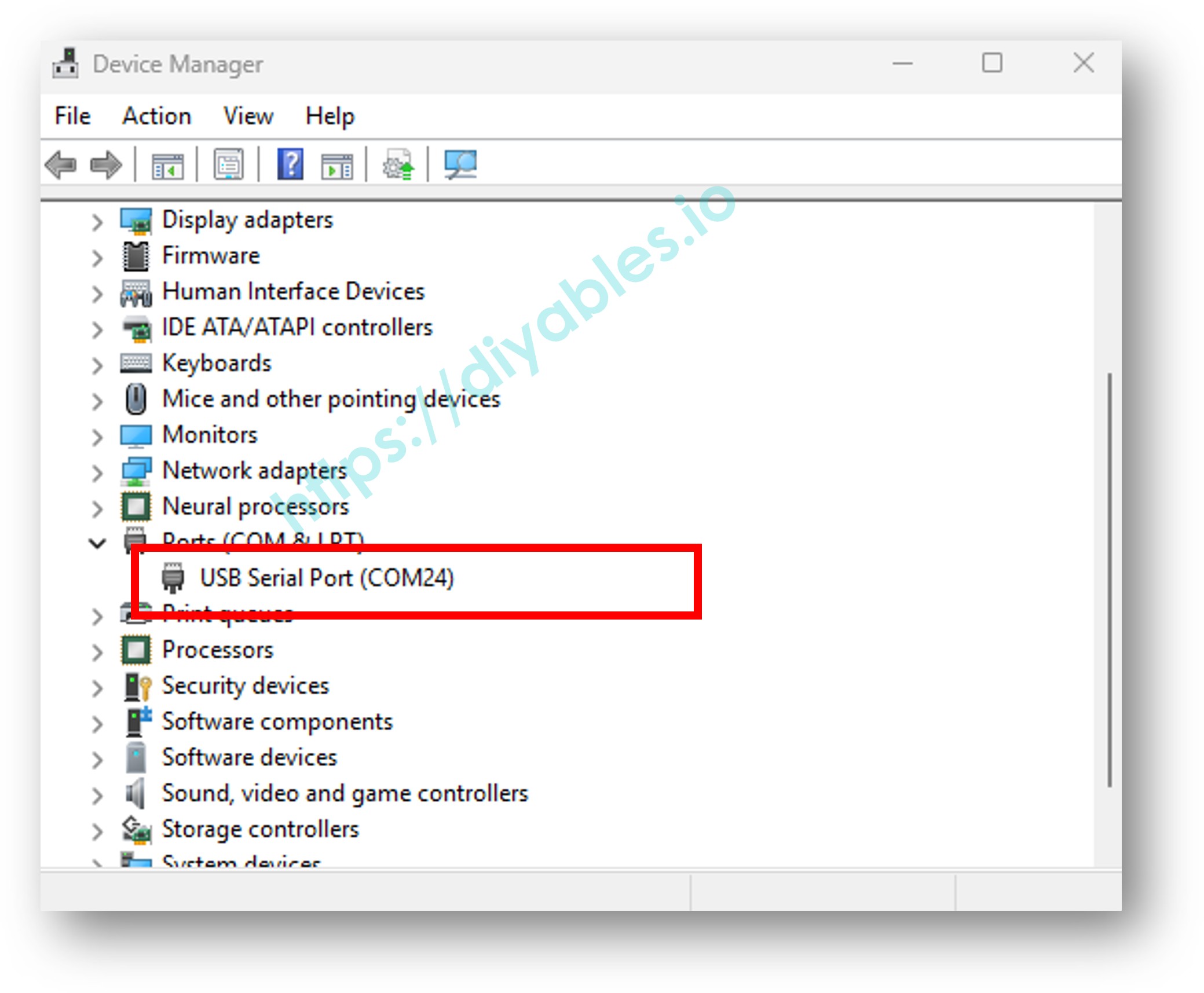 FT232 Board Arduino IDE com port