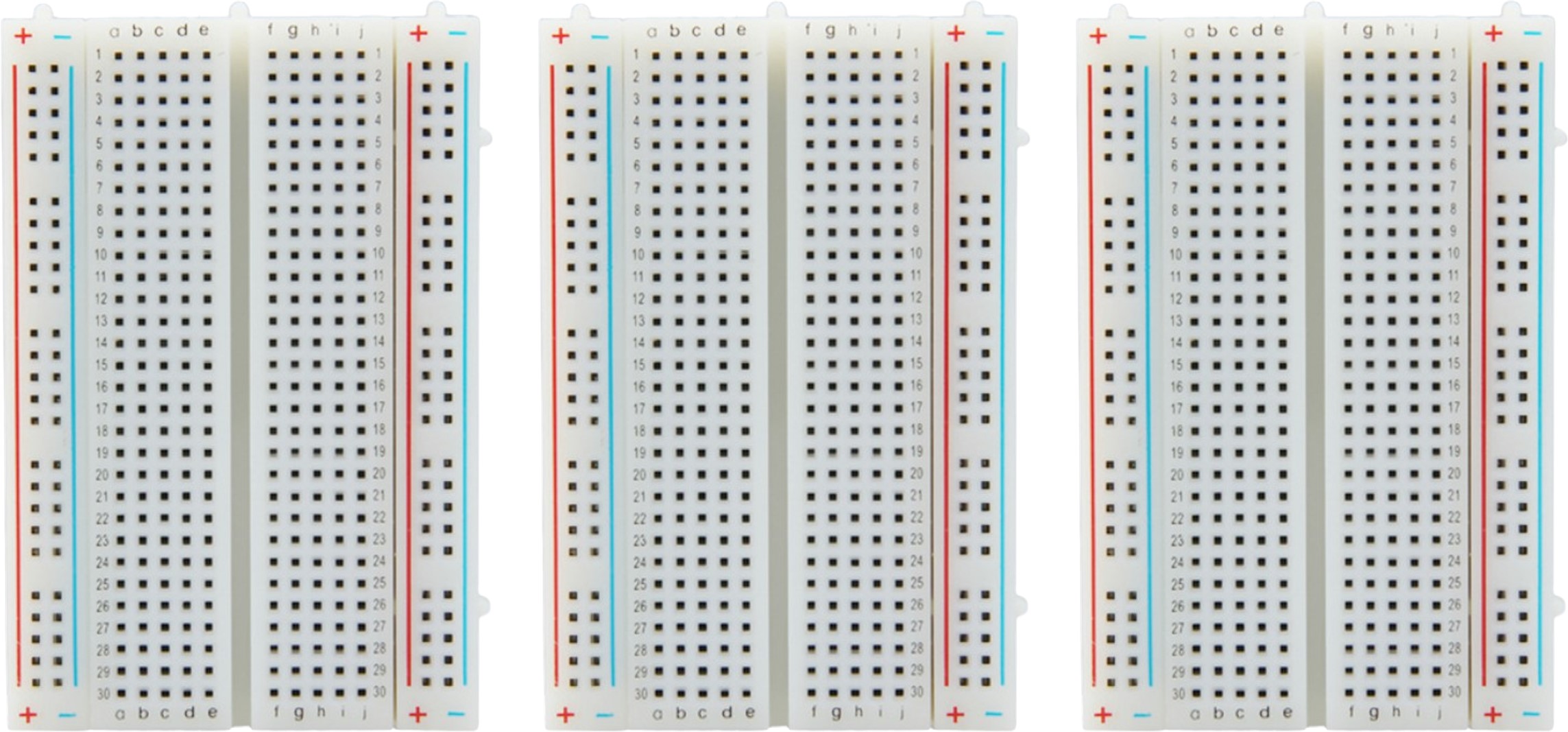 half-size Breadboard 400 Points for Arduino, ESP32, ESP8266, Raspberry Pi, 3 pieces
