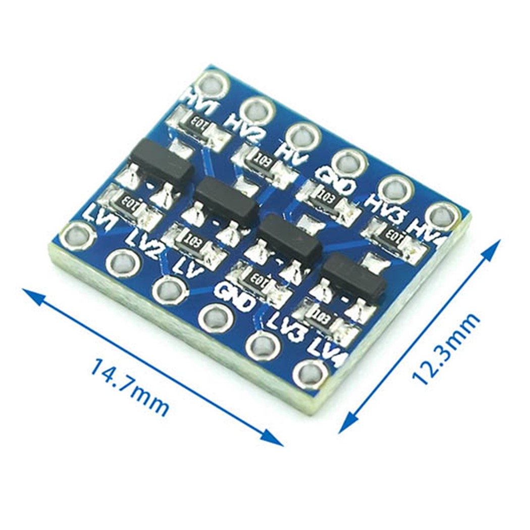 4-Channel IIC I2C Level Converter Module, 5V to 3.3V Bi-Directional Logic Shifter for Arduino, Raspberry Pi, ESP8266, ESP32