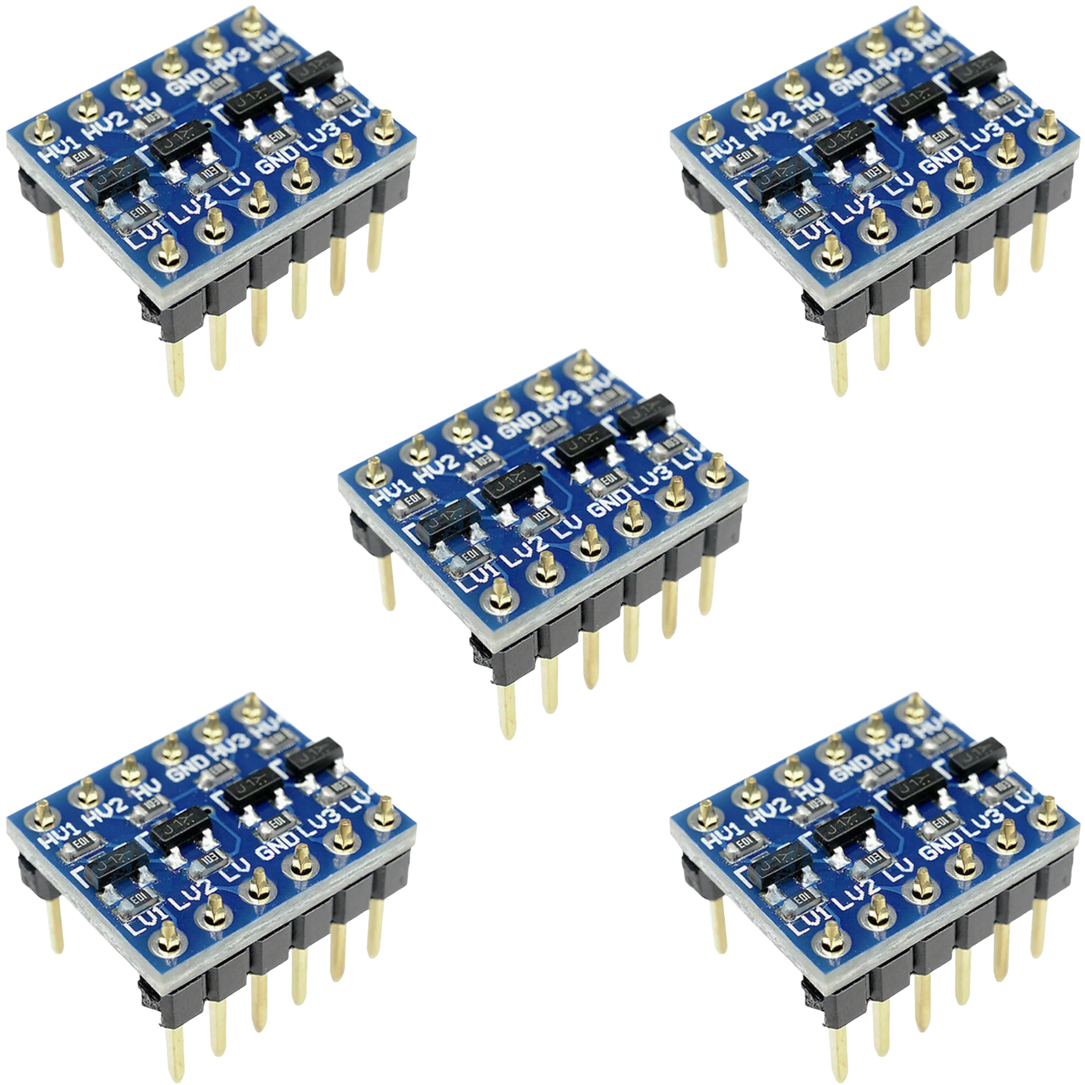 Five DIYables 4-channel I2C level converter modules included in the 5 pack