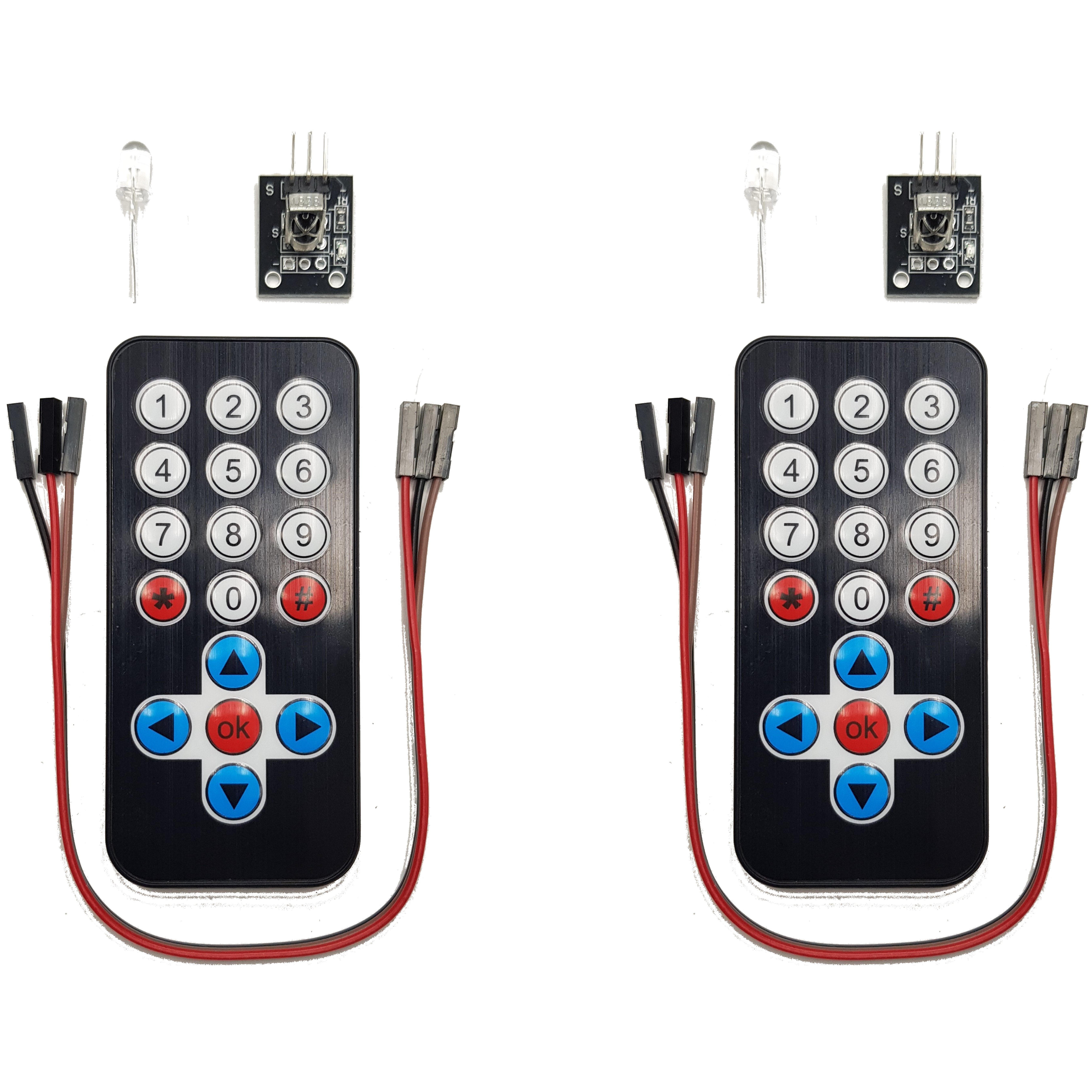 Infrared IR Remote Control Kit with 17-key Controller and Receiver for Arduino, ESP32, ESP8266, Raspberry Pi, 2 sets