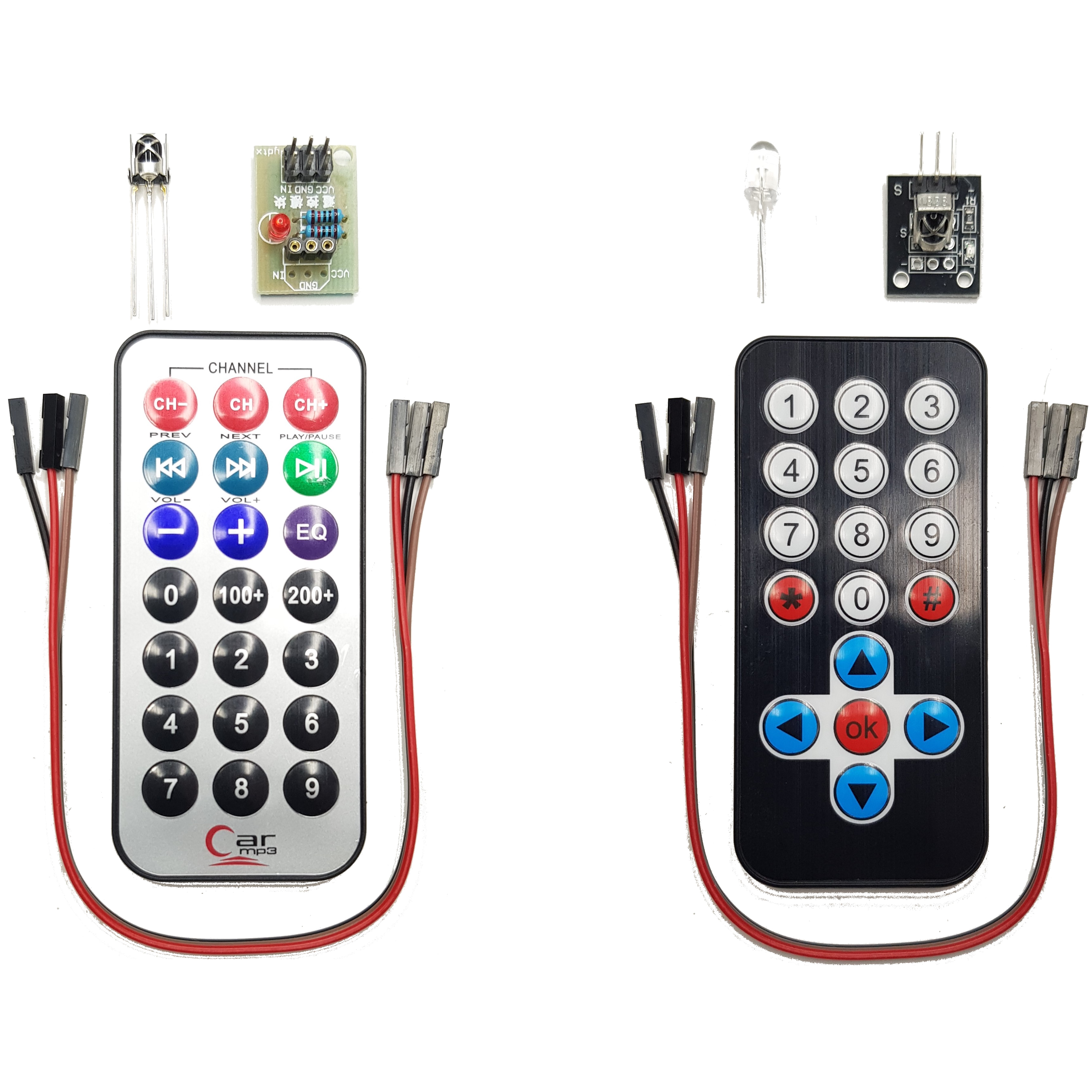 Infrared IR Remote Control Kits with Controller and Receiver for Arduino, ESP32, ESP8266, Raspberry Pi, 2 sets