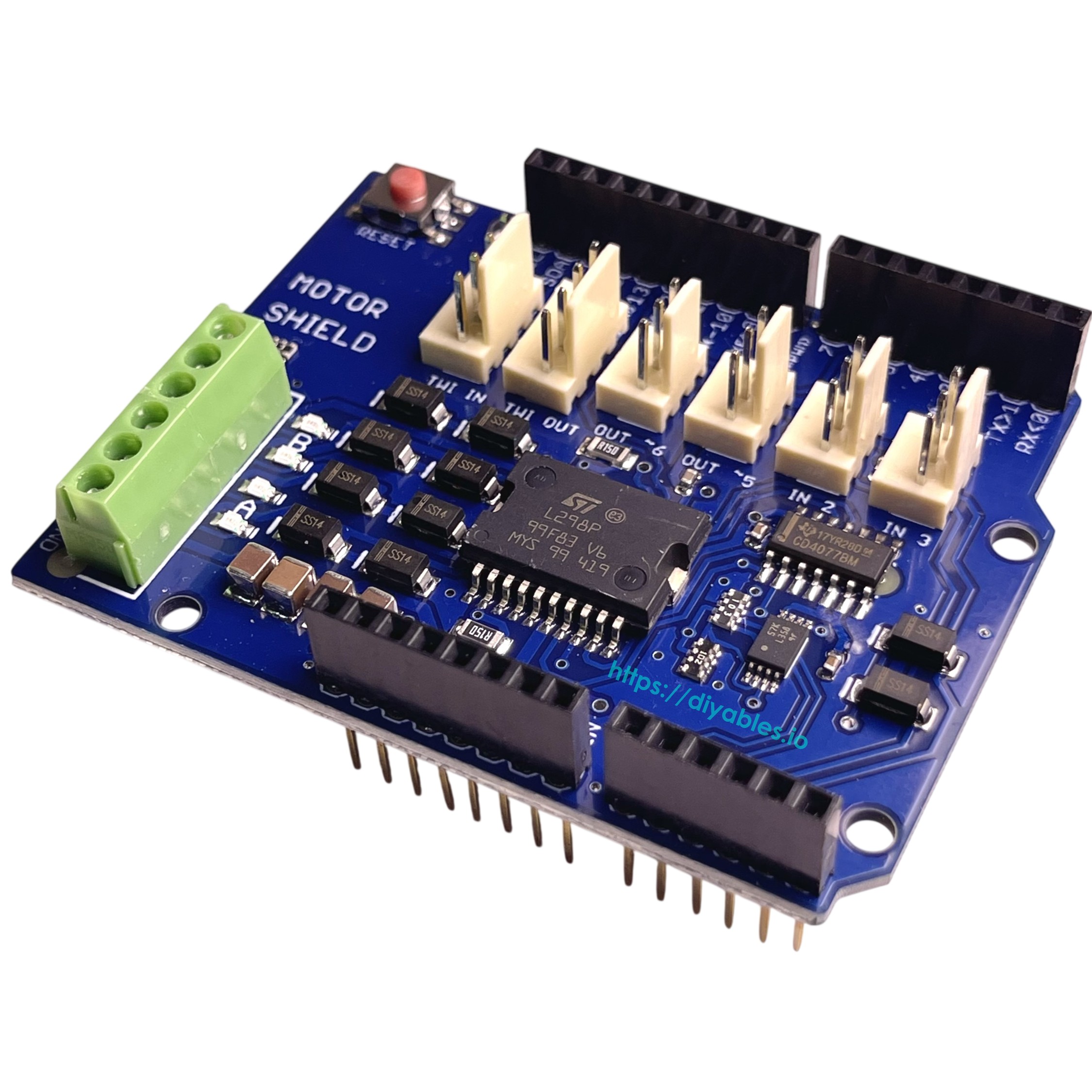 L298P motor control module dual channel 4A with thermal protection for Arduino projects