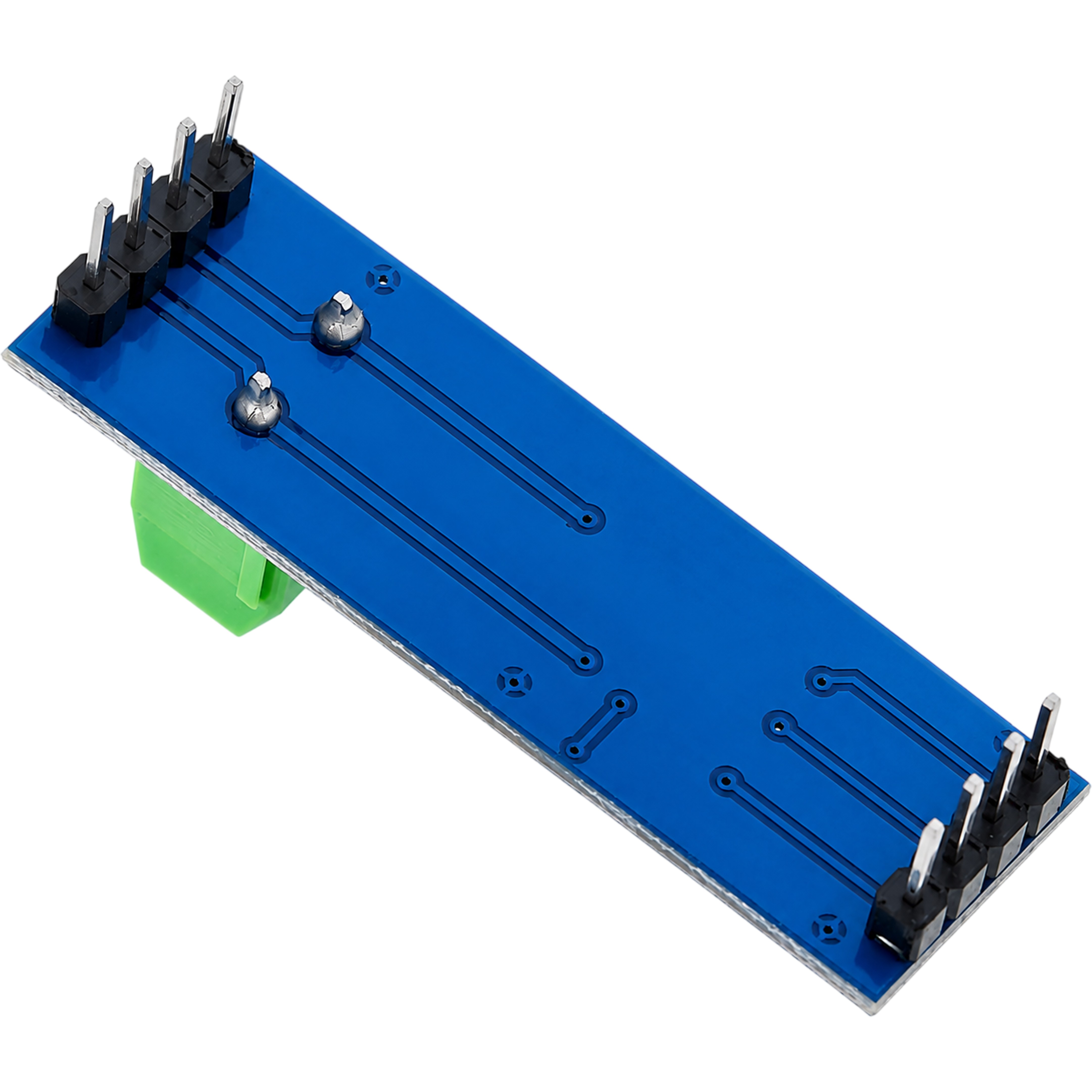MAX485 RS485 transceiver module back view showing PCB traces and mounting holes