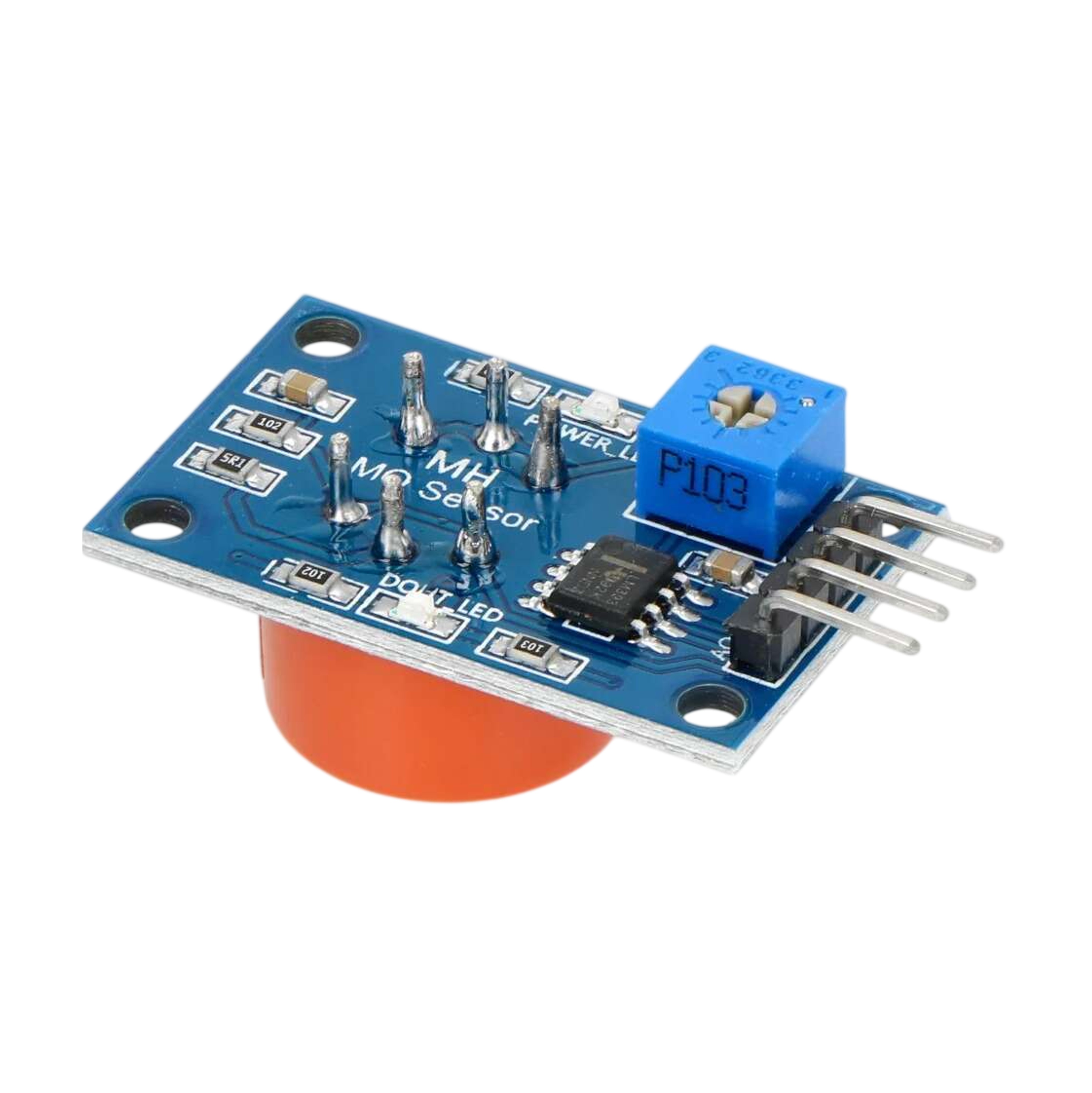 MQ3 Ethanol Vapor Detection Module showing pin configuration and LED indicators