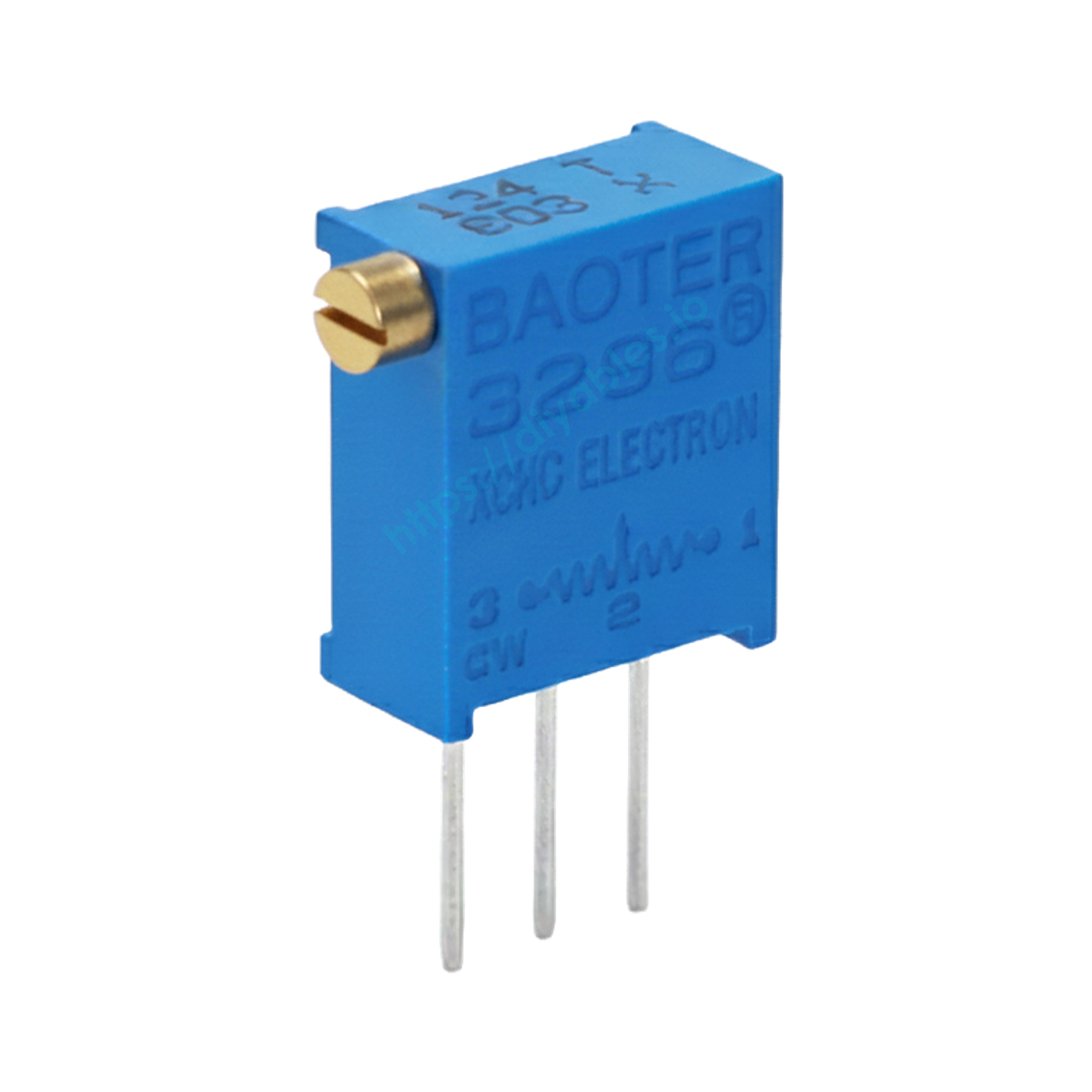 DIYables 10k ohm trimmer potentiometer with brass adjustment screw on the side face