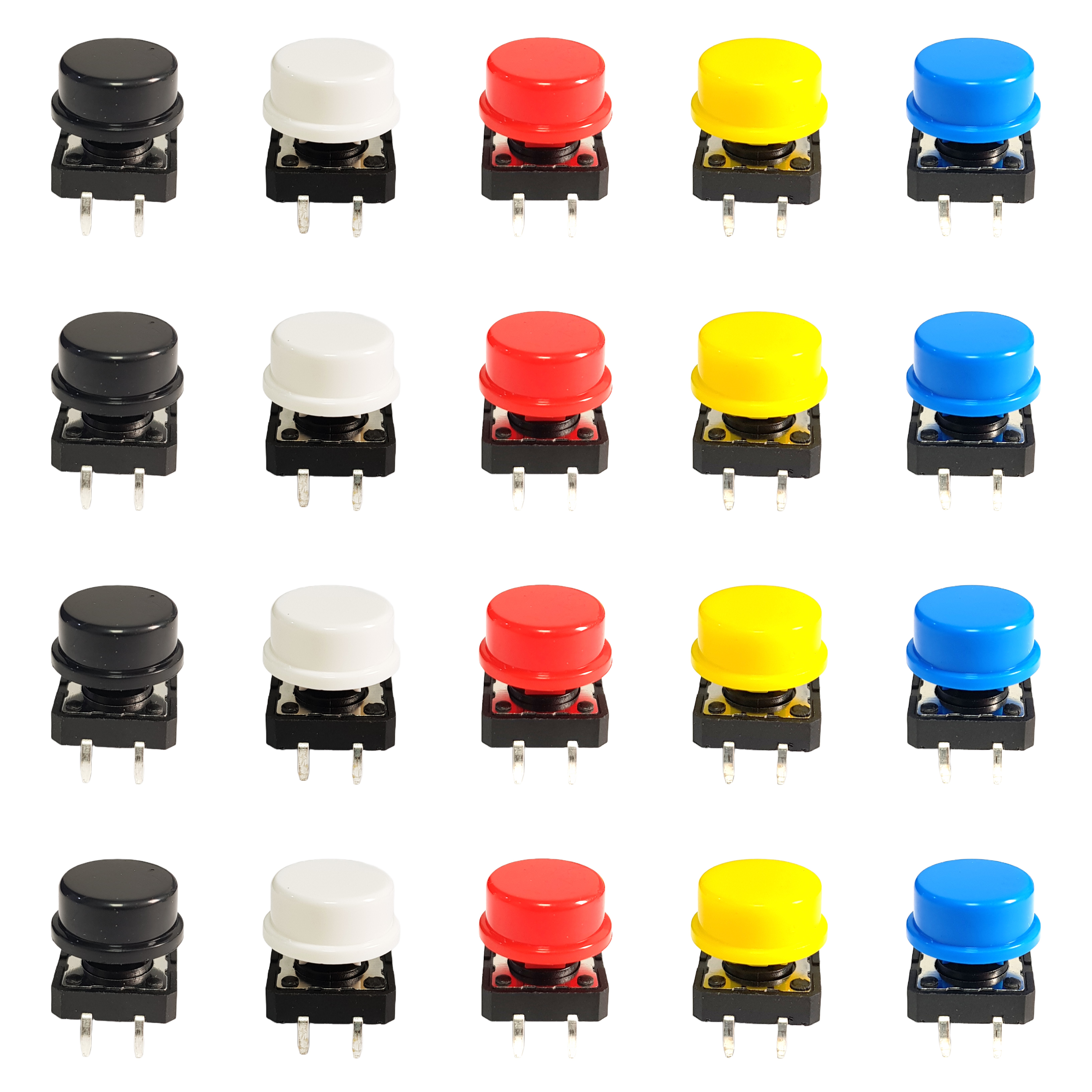 Push Button with Cap for Arduino, ESP32, ESP8266, Raspberry Pi, 20 pairs